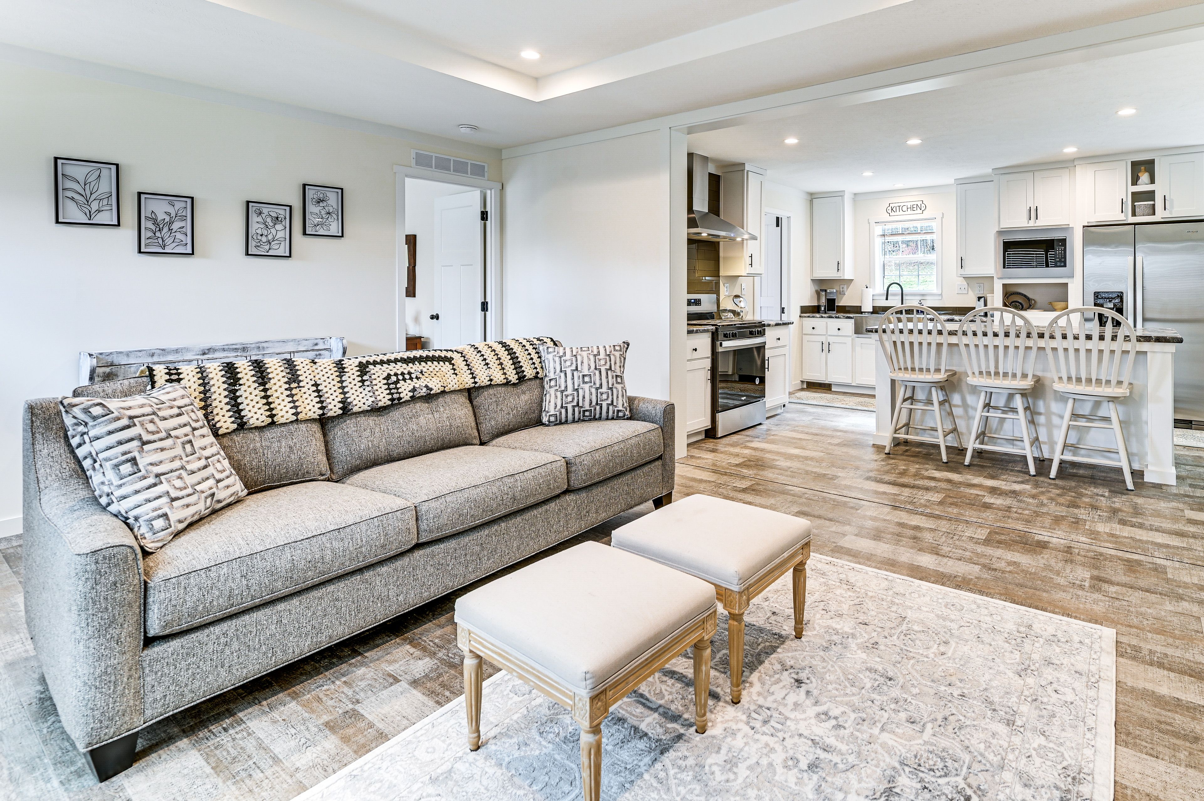 Living Room | Queen Sleeper Sofa | Electric Fireplace | Flat-Screen TV