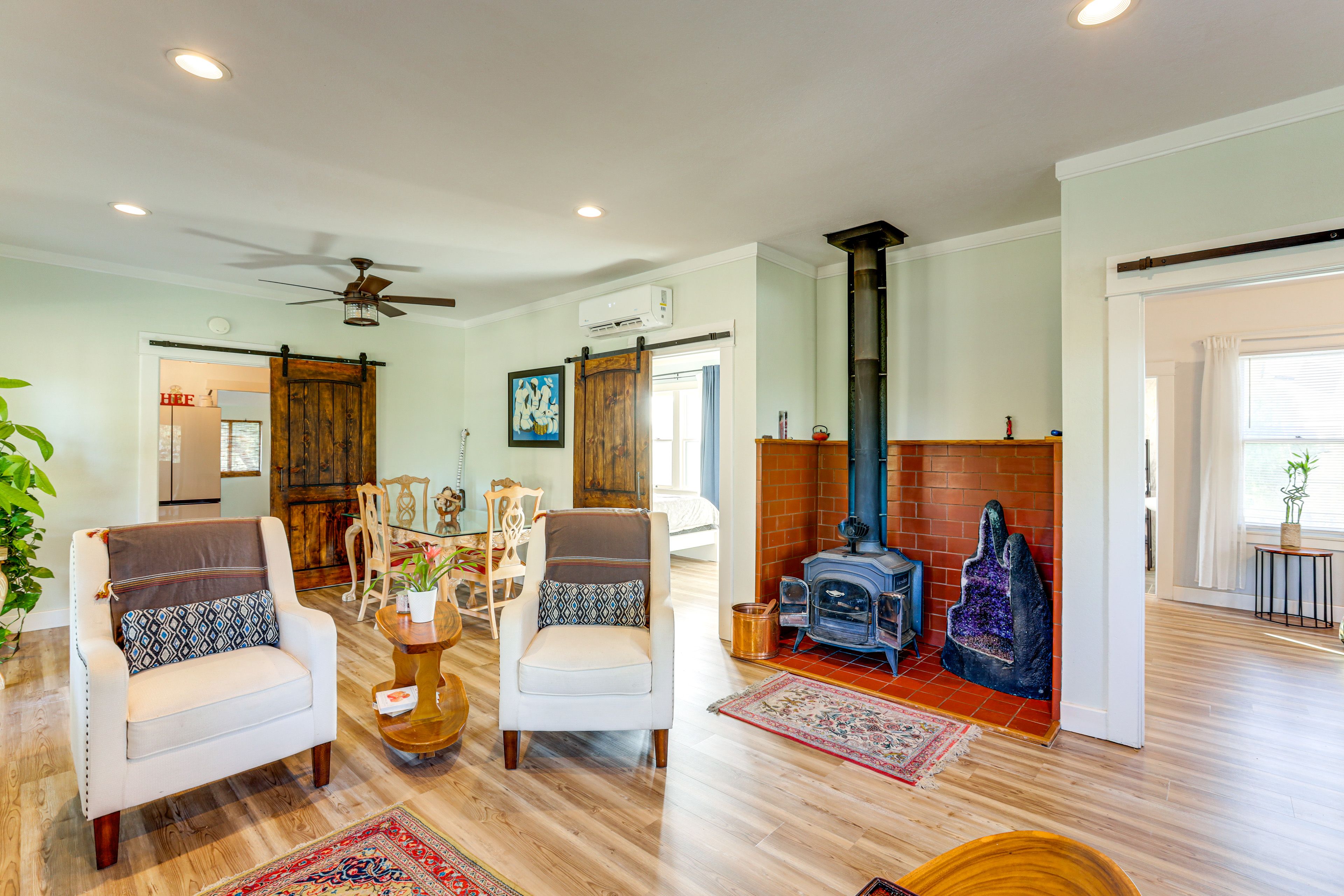 Living Room | Mini-Split Heating & A/C | Free WiFi | Smart TV | Wood Stove