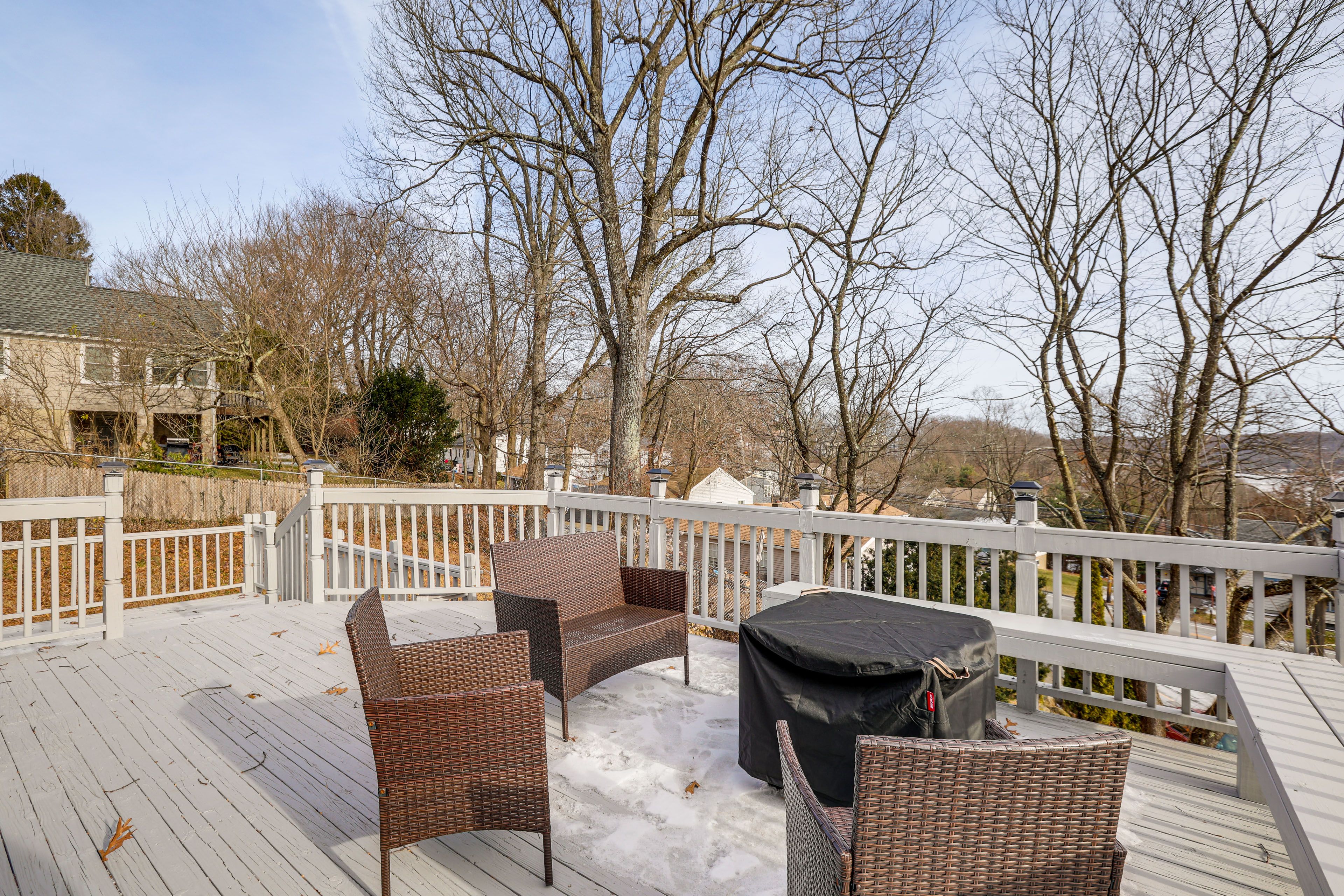 Deck w/ Fire Pit & Lake Views