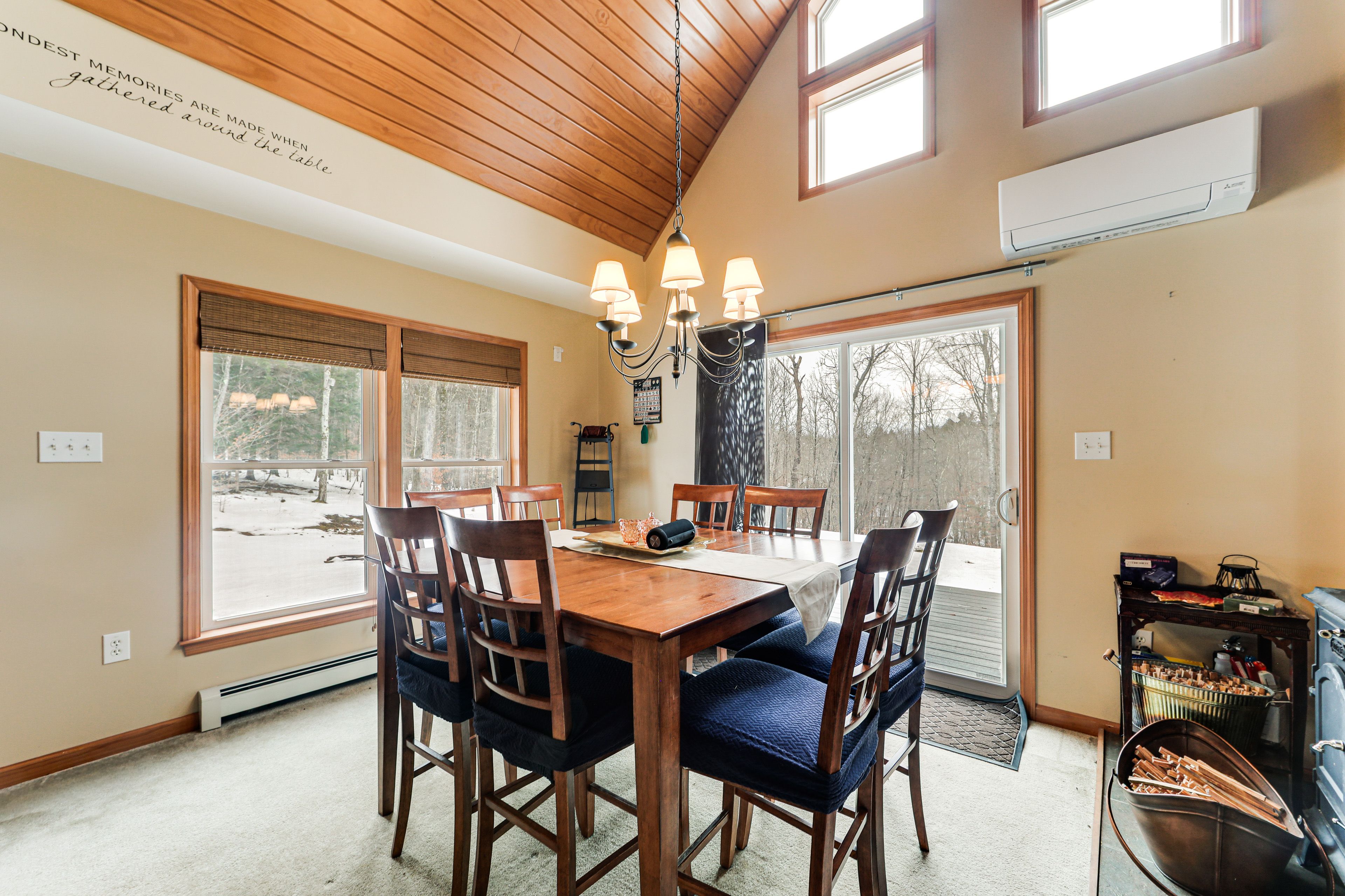 Dining Area | Dishes & Flatware Provided | Wood-Burning Stove | 1st Floor