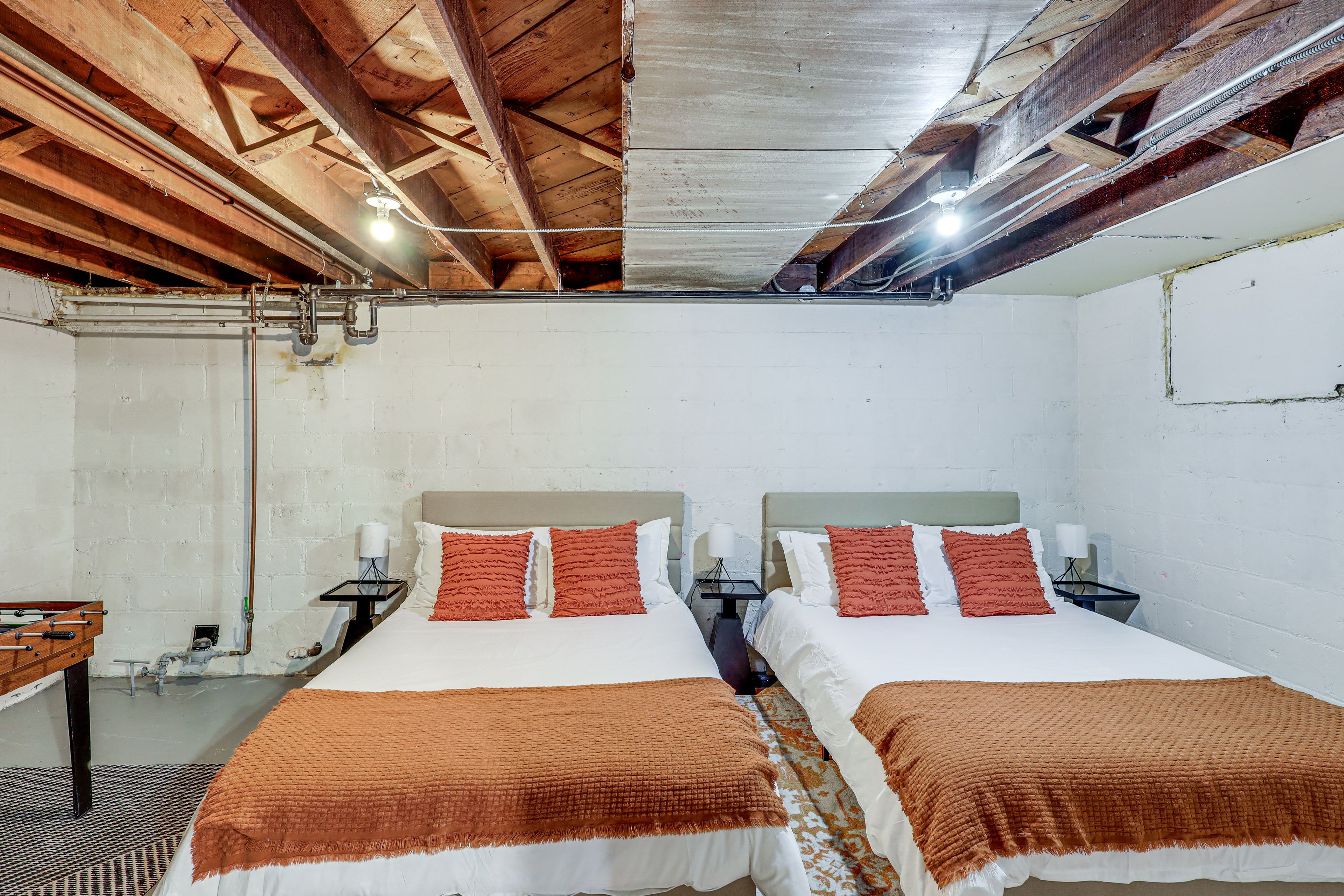 Game Room | Basement | 2 Full Beds | Foosball Table | Board Games | Dart Board