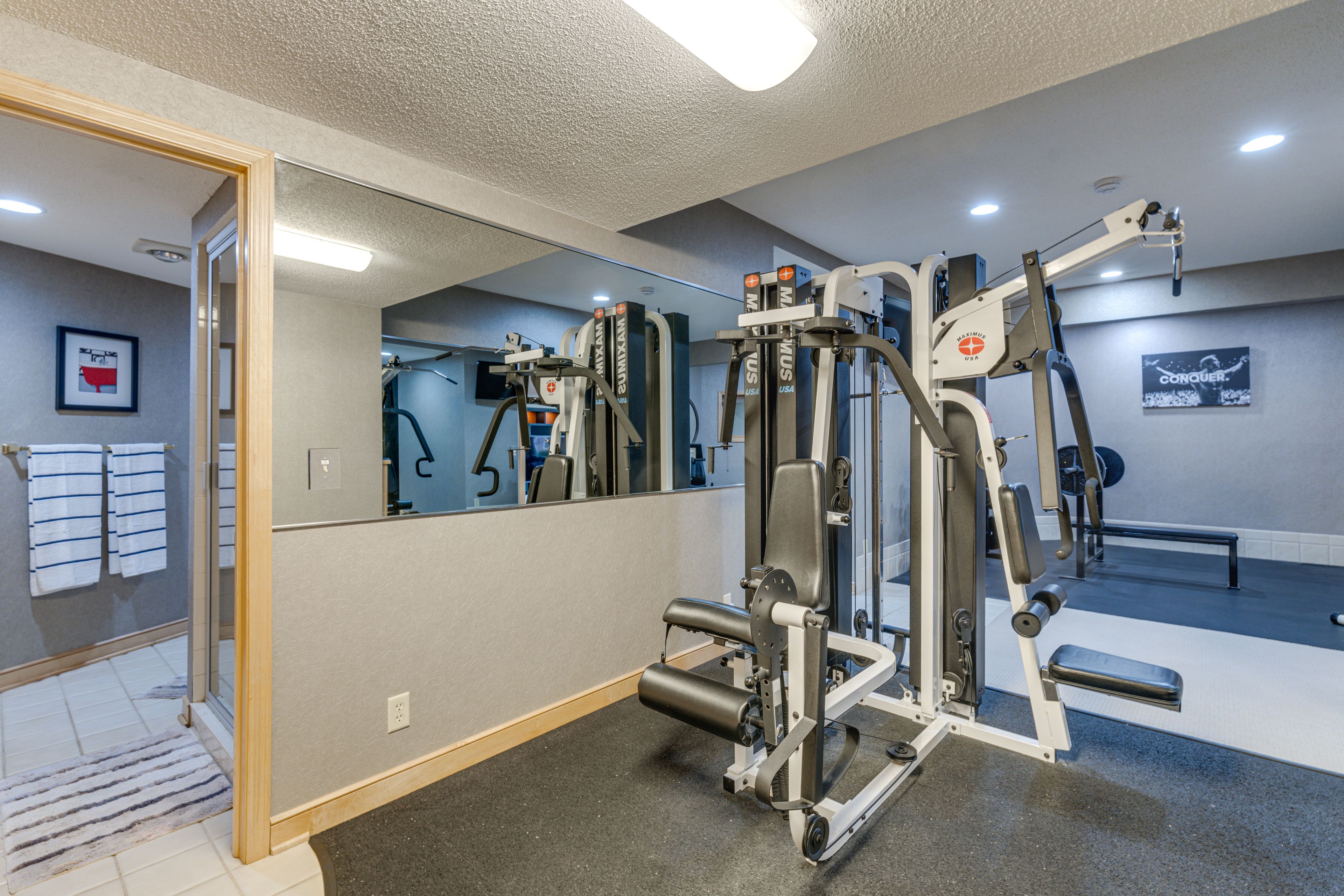 Home Gym | Exercise Bike | Weight Bench | Lower Level