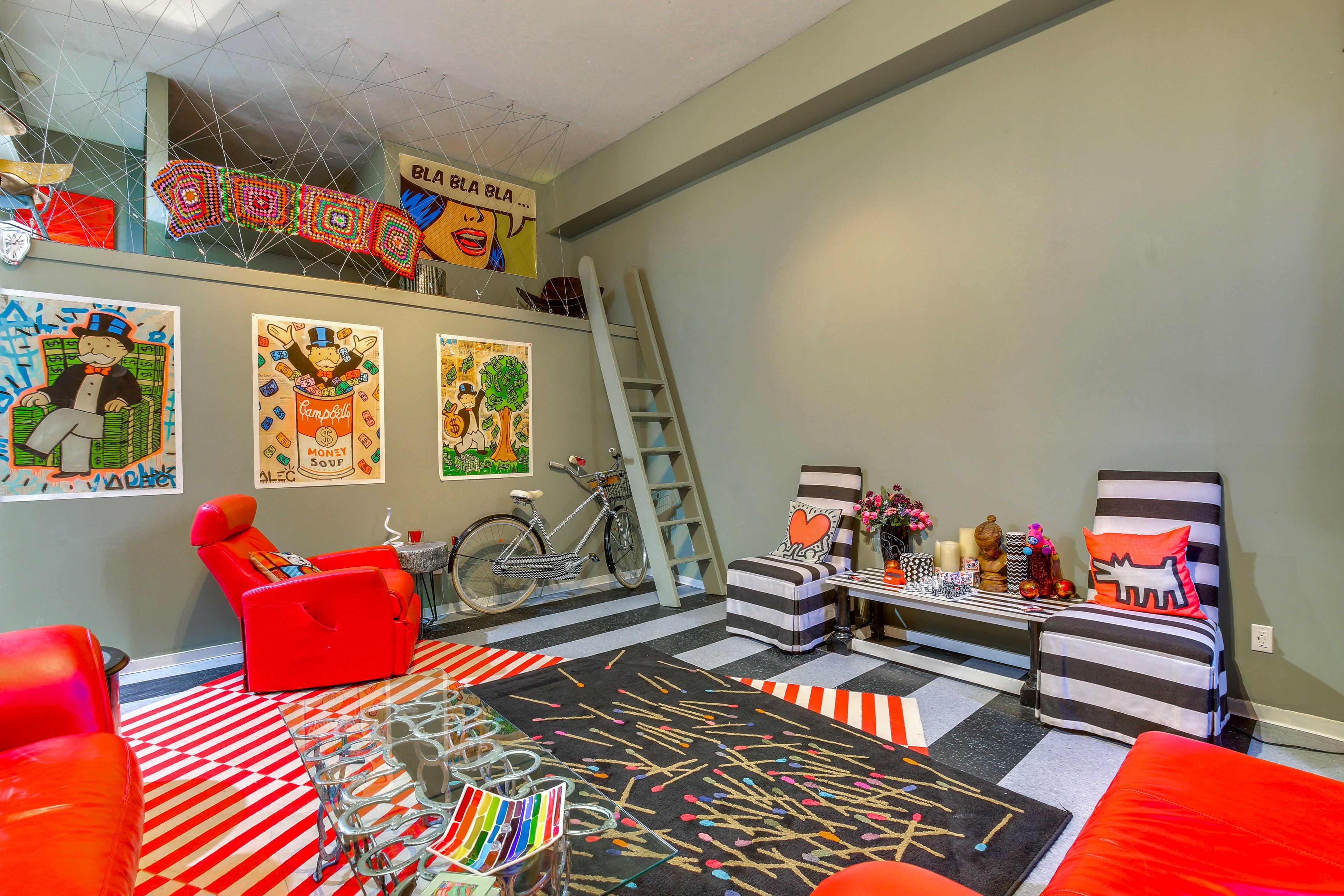 Living Room | Full Sleeper Sofa | Central A/C & Heating | Exposed Brick