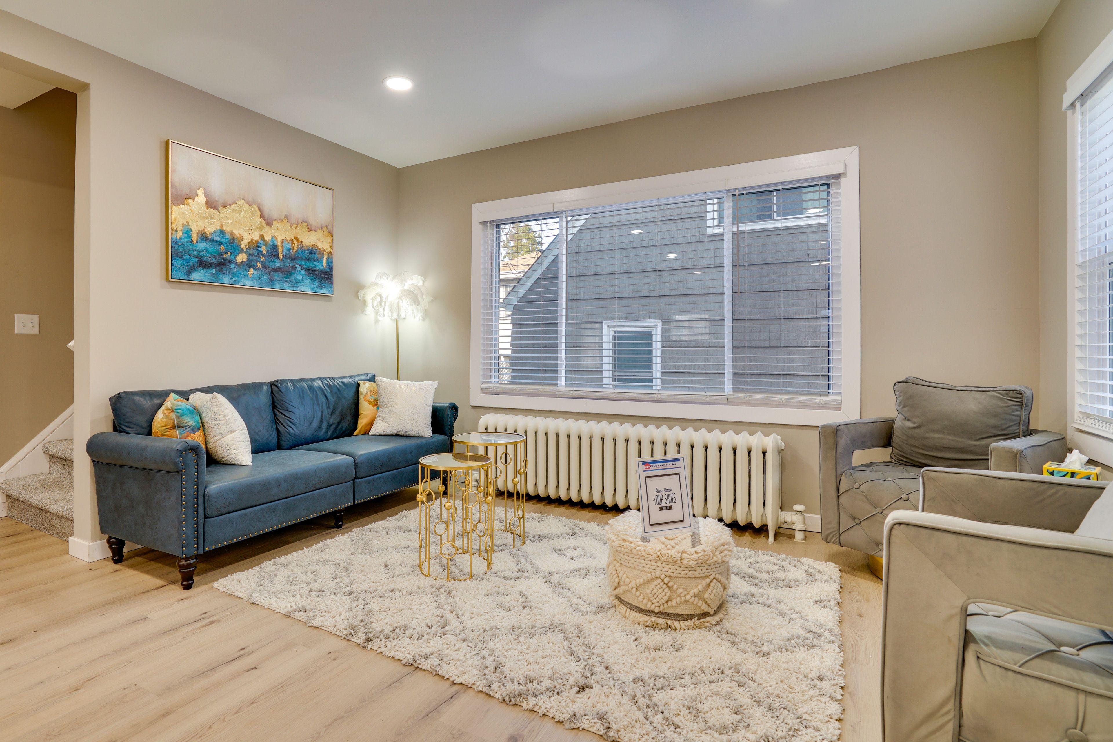 Living Room | 1st Floor | Mini-Split A/C Units | Hydronic Heating System