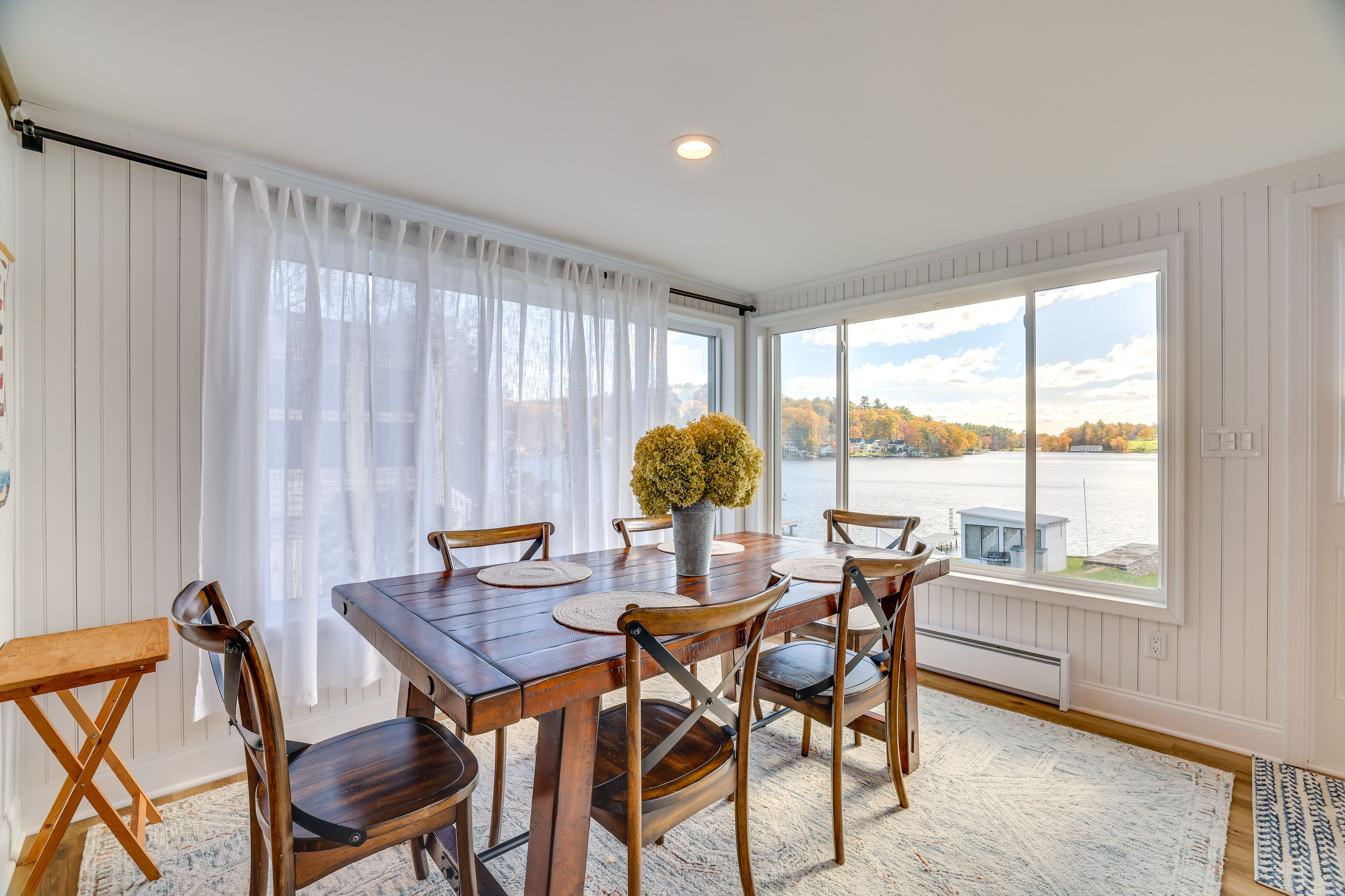 Dining Area | Dishware/Flatware Provided | Lake Views | 1st Floor