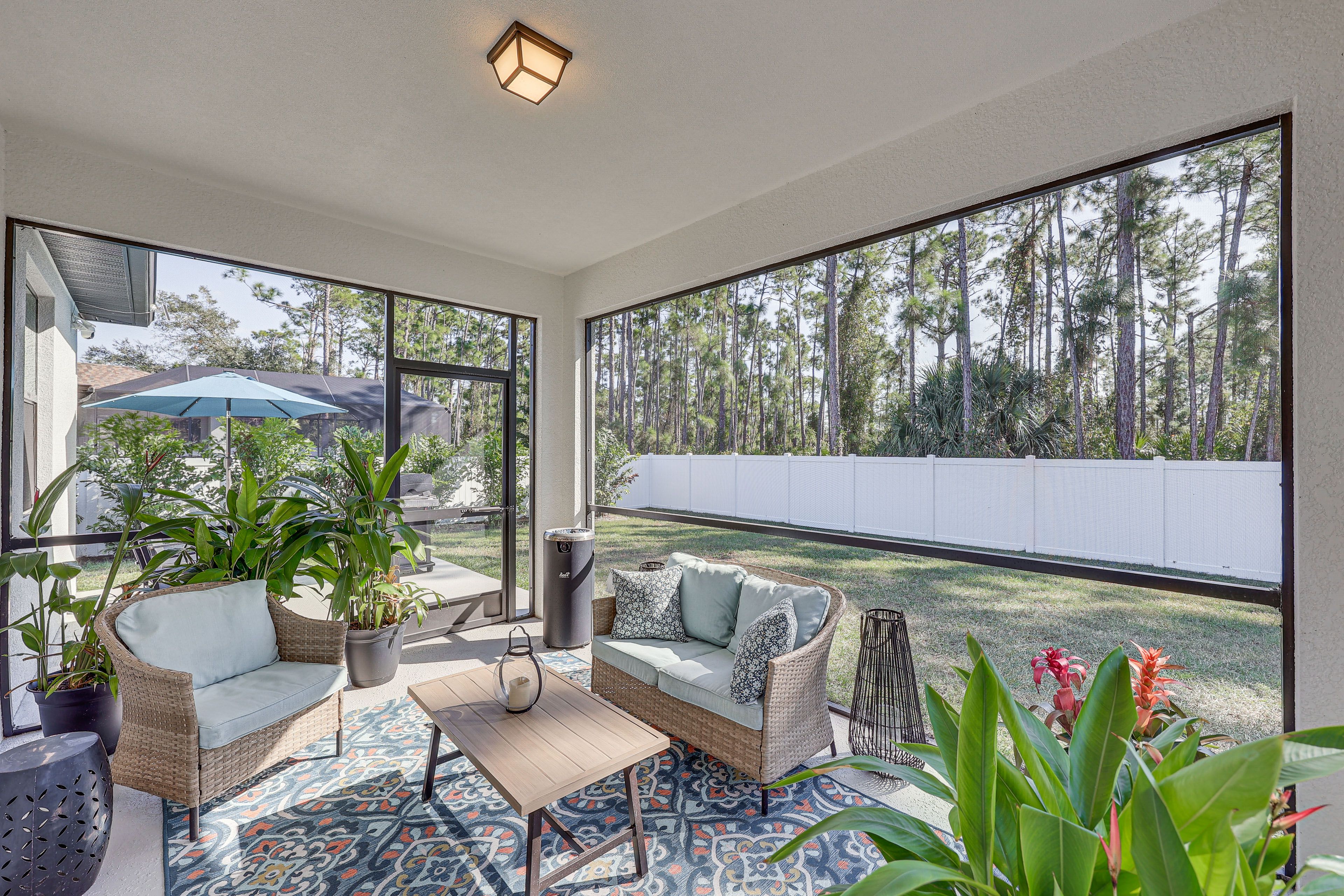 Screened Lanai | Fenced-In Backyard