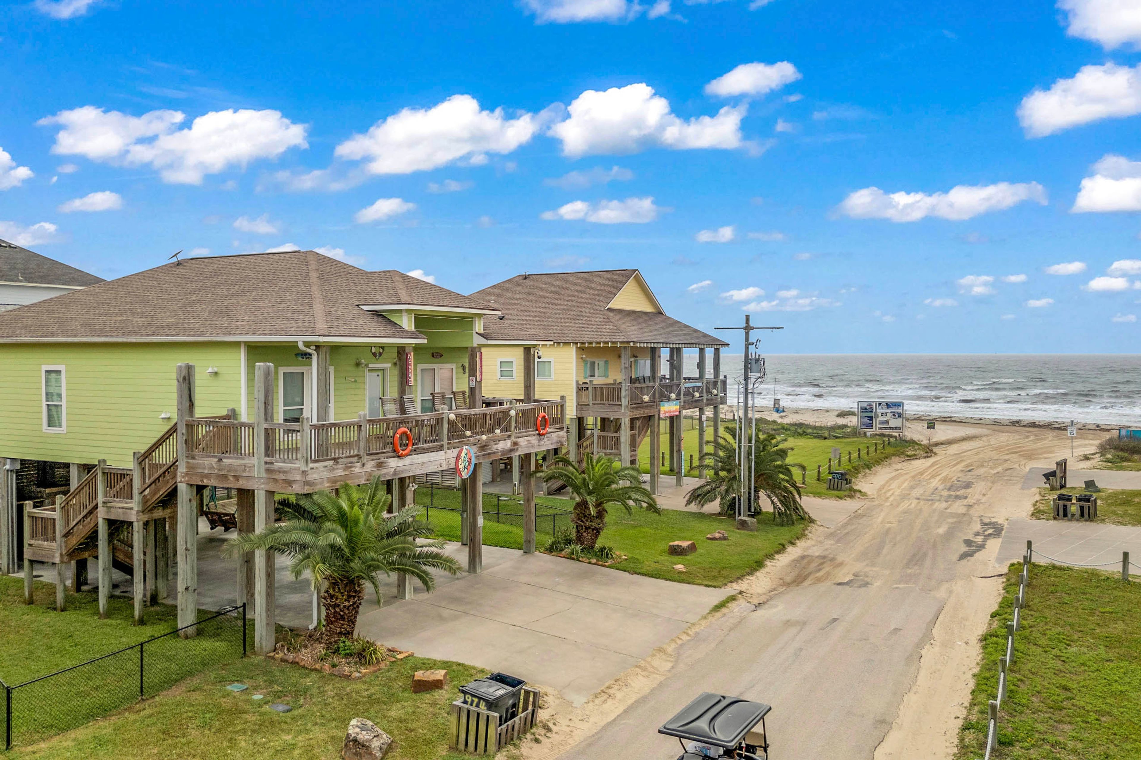 Crystal Beach Vacation Rental | 3BR | 2BA | 1,528 Sq Ft | Stairs Required
