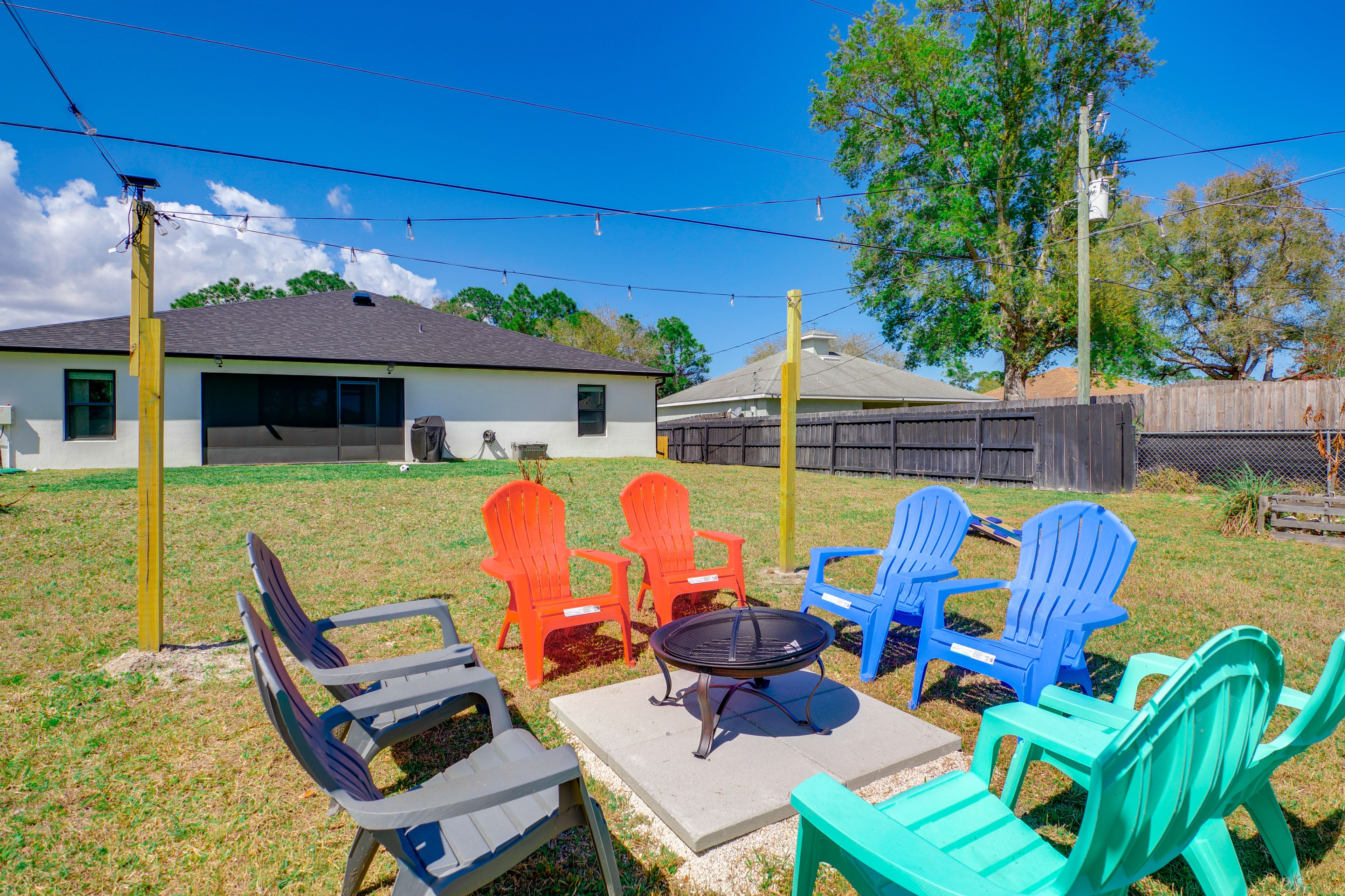 Exterior | Spacious Yard | Fire Pit w/ Seating