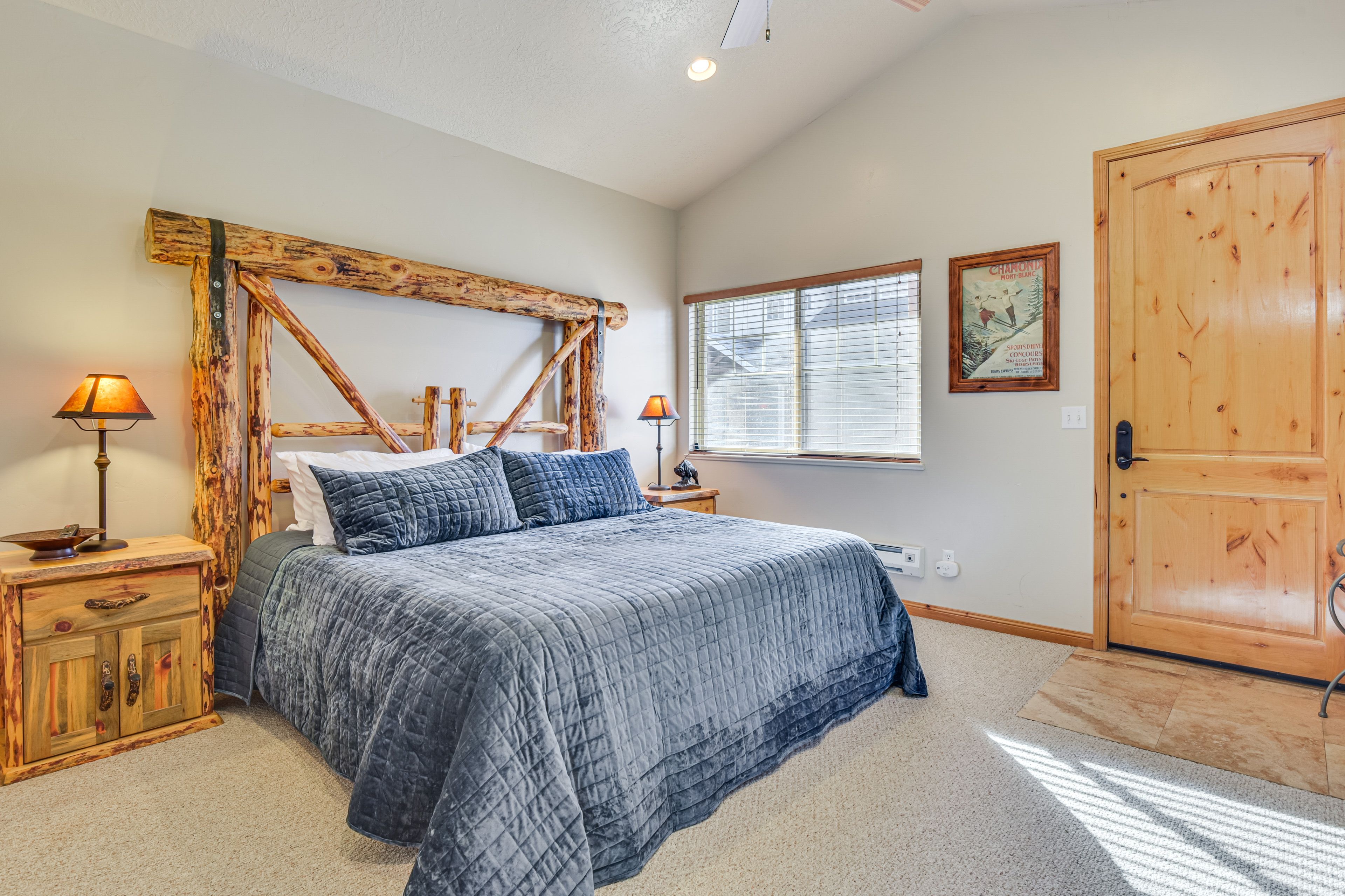 Bedroom 1 | Main Level | King Bed | Gas Fireplace | Fridge & Sink | Smart TV