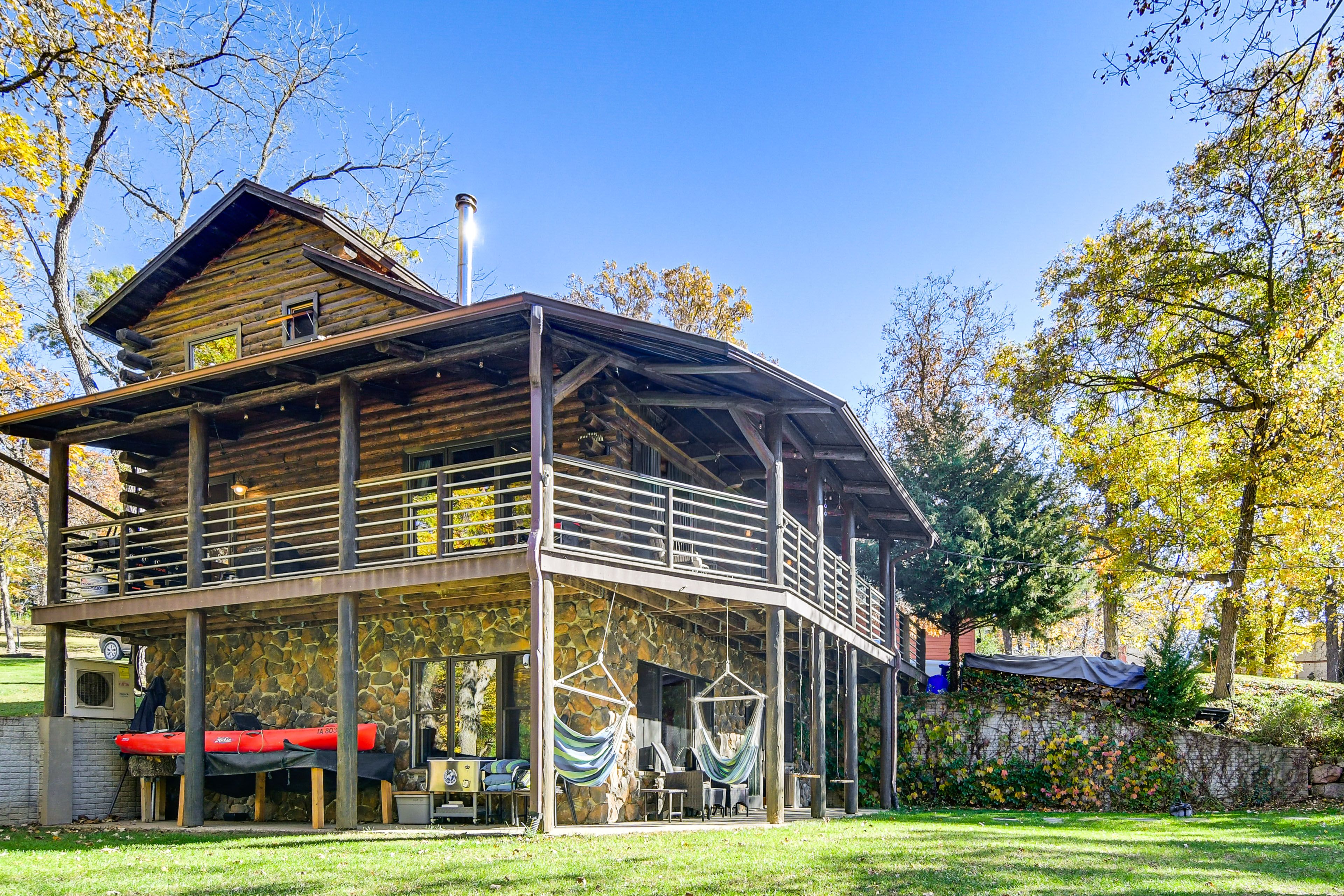 Cabin Exterior | Wraparound Deck | Fire Pit | Kayaks