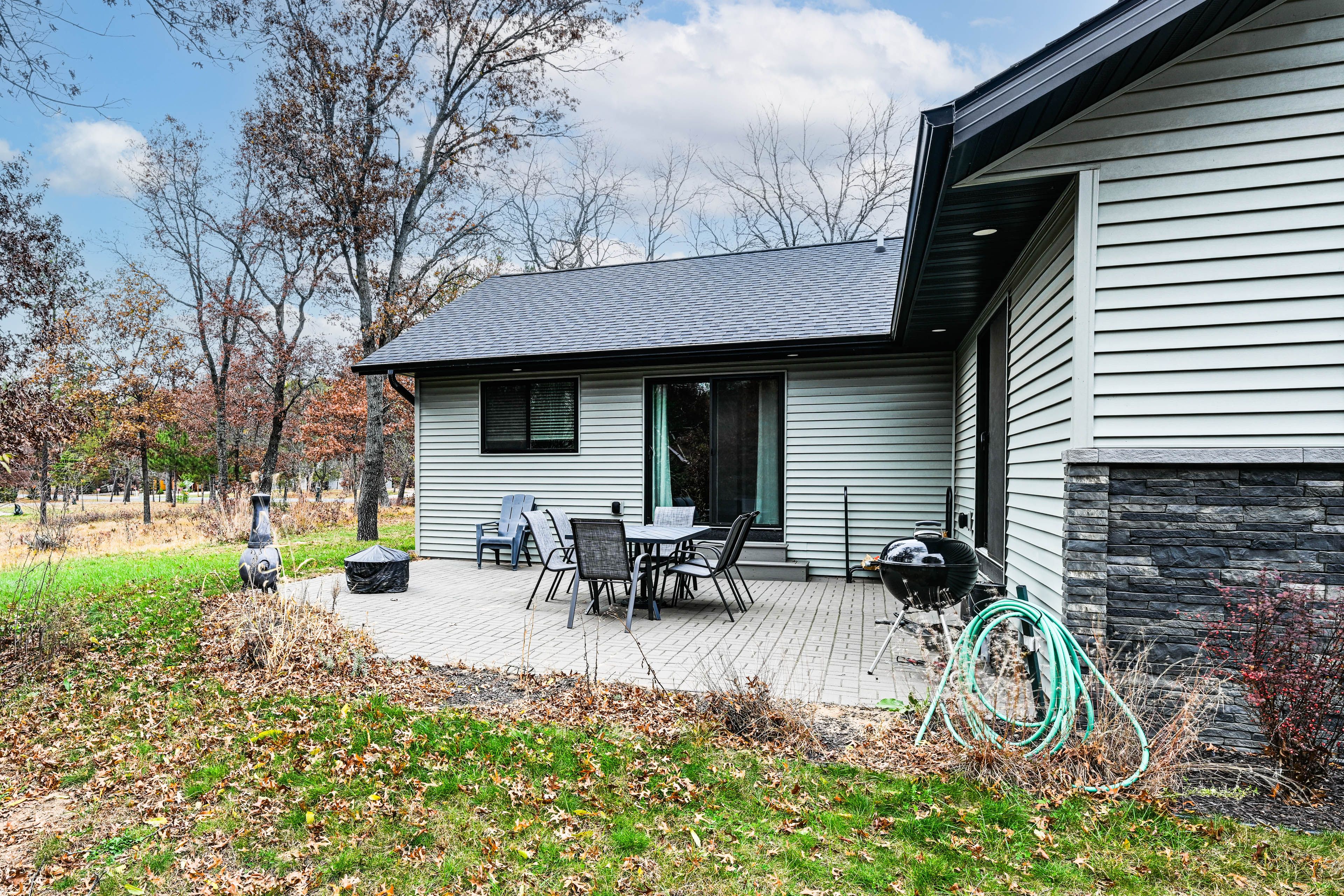 Patio | Charcoal Grill | Chiminea | Wood-Burning Fire Pit
