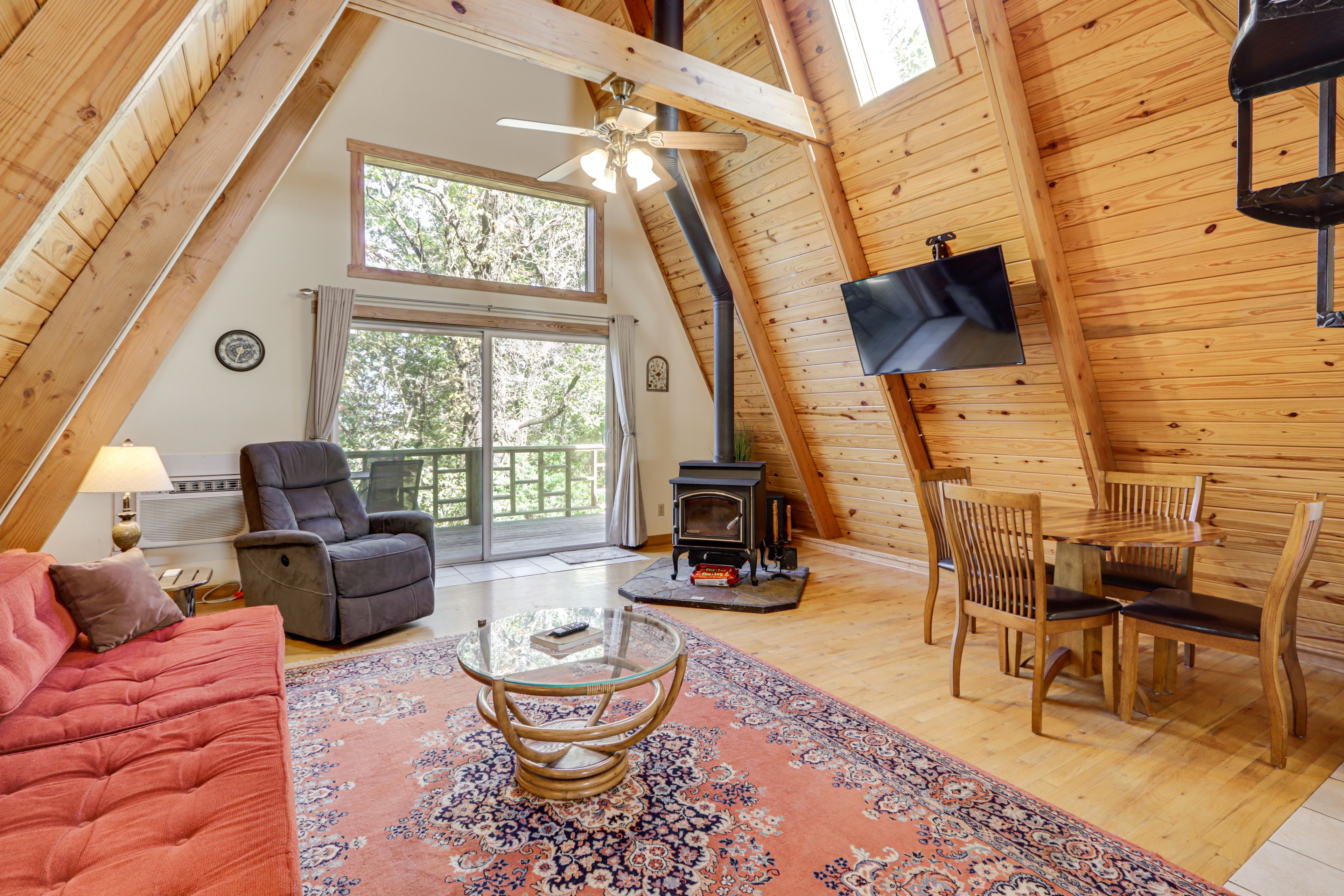 Living Area | TV | Board Games | Wood-Burning Stove