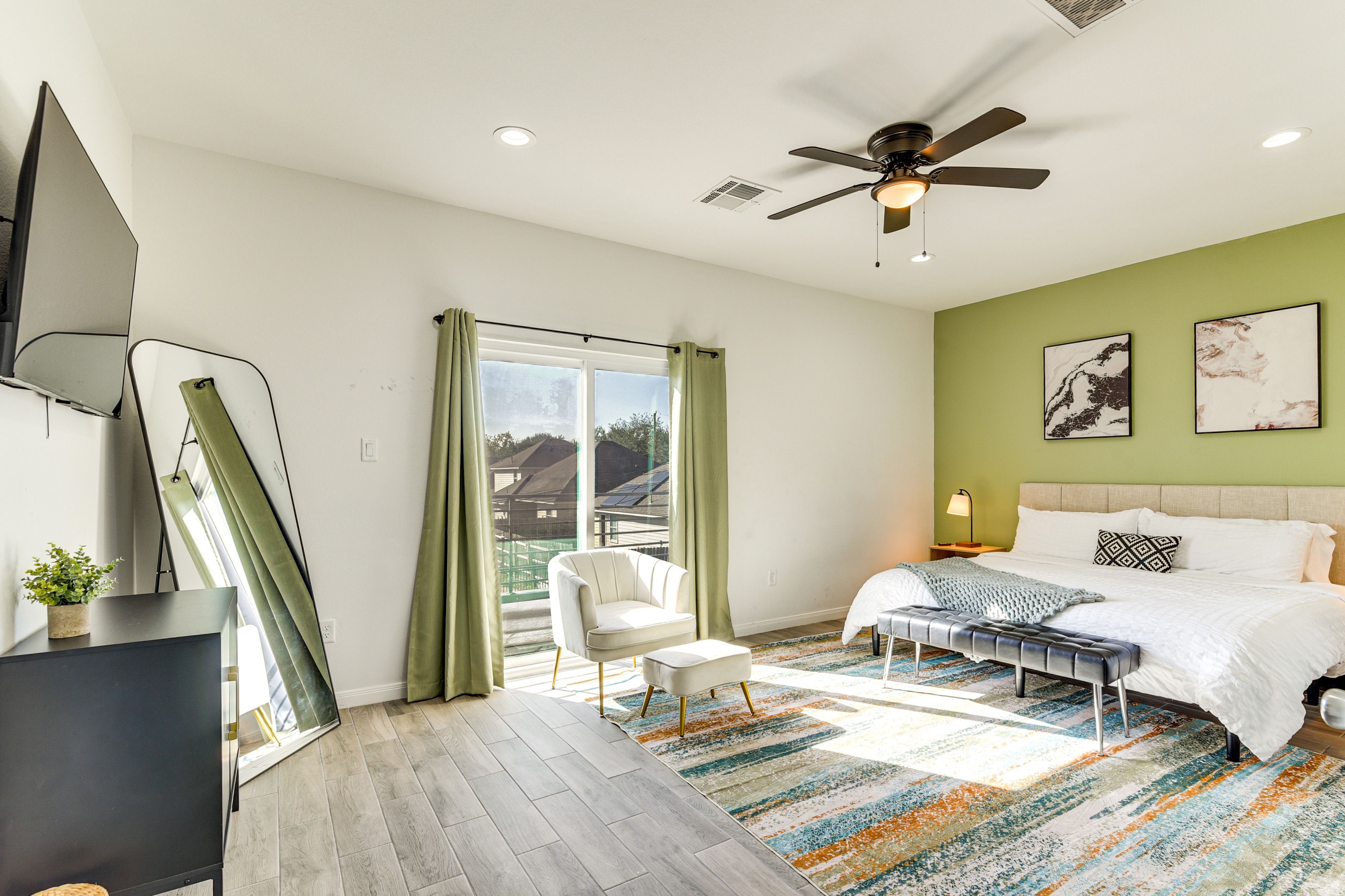 Bedroom 1 | 2nd Floor | King Bed | Smart TV | Balcony Access | Linens Provided