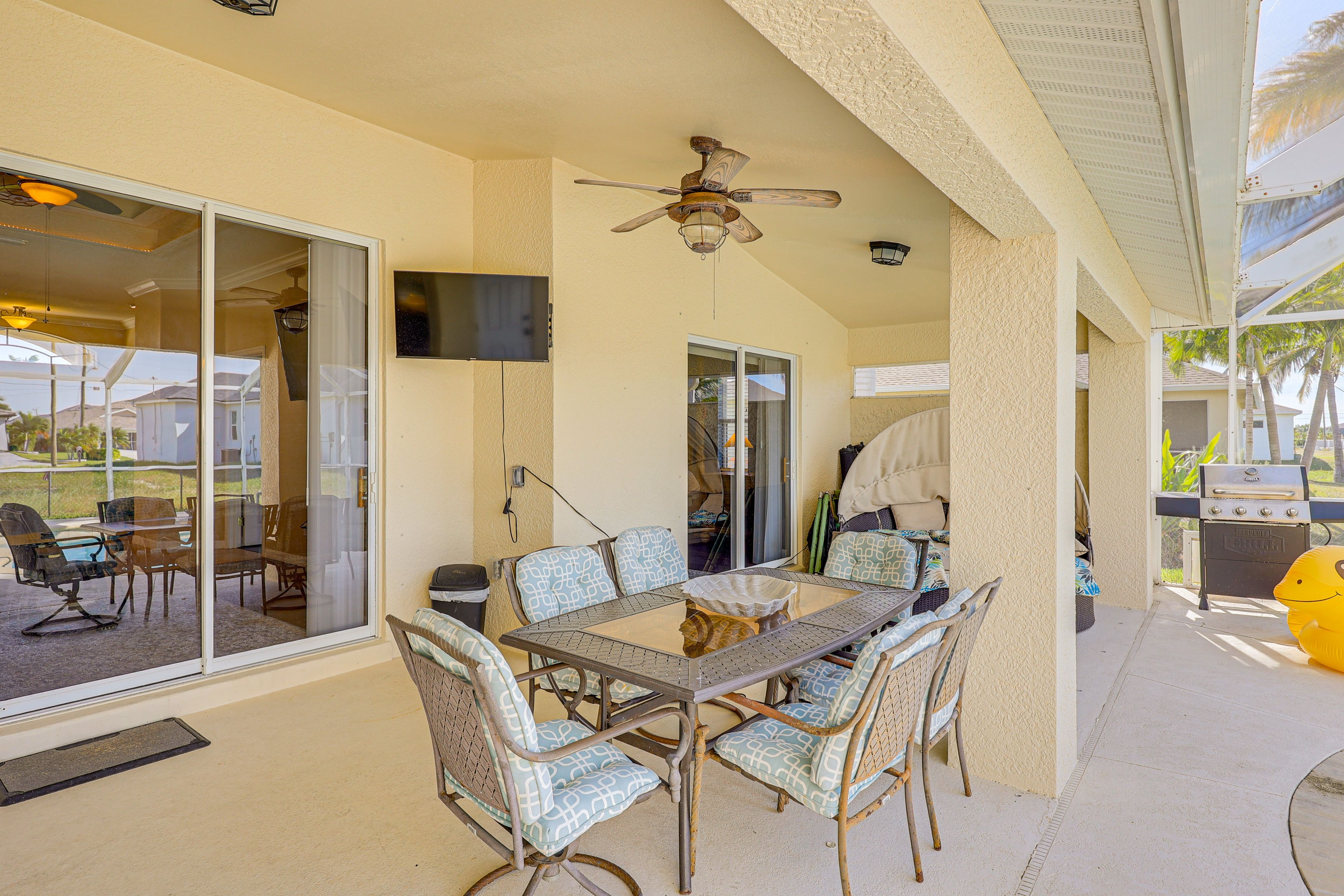 Patio | Flat-Screen TV | Gas Grill | Dining Area | Pool
