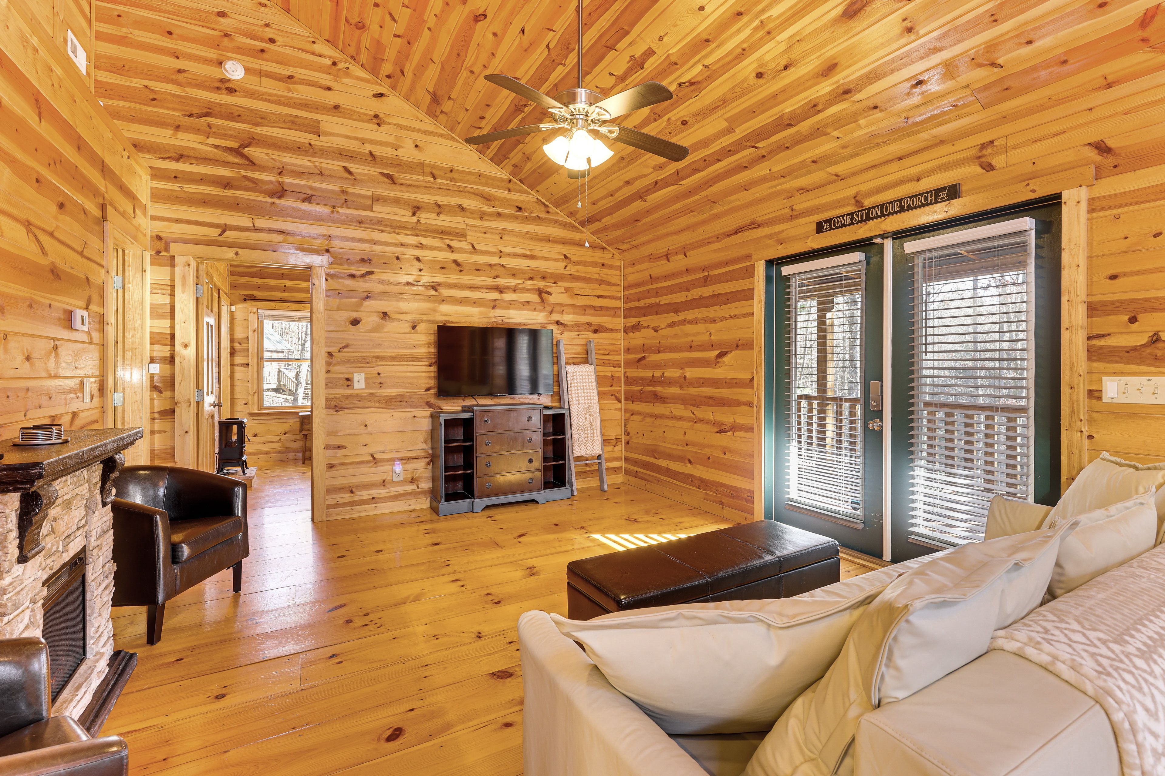 Living Room | Electric Fireplace | Central Heating & A/C