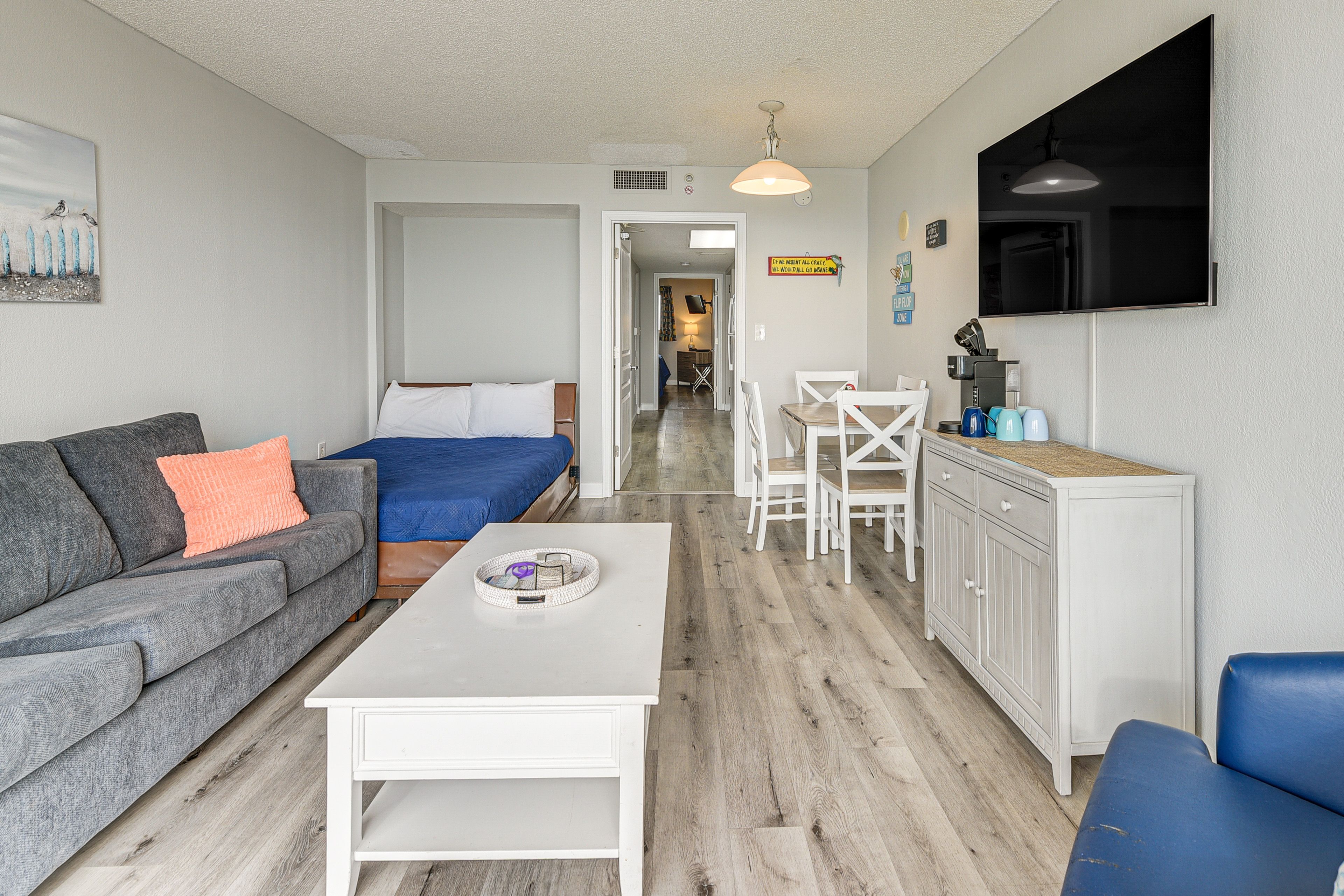 Living Room | Queen Sleeper Sofa | Full Murphy Bed | Smart TV