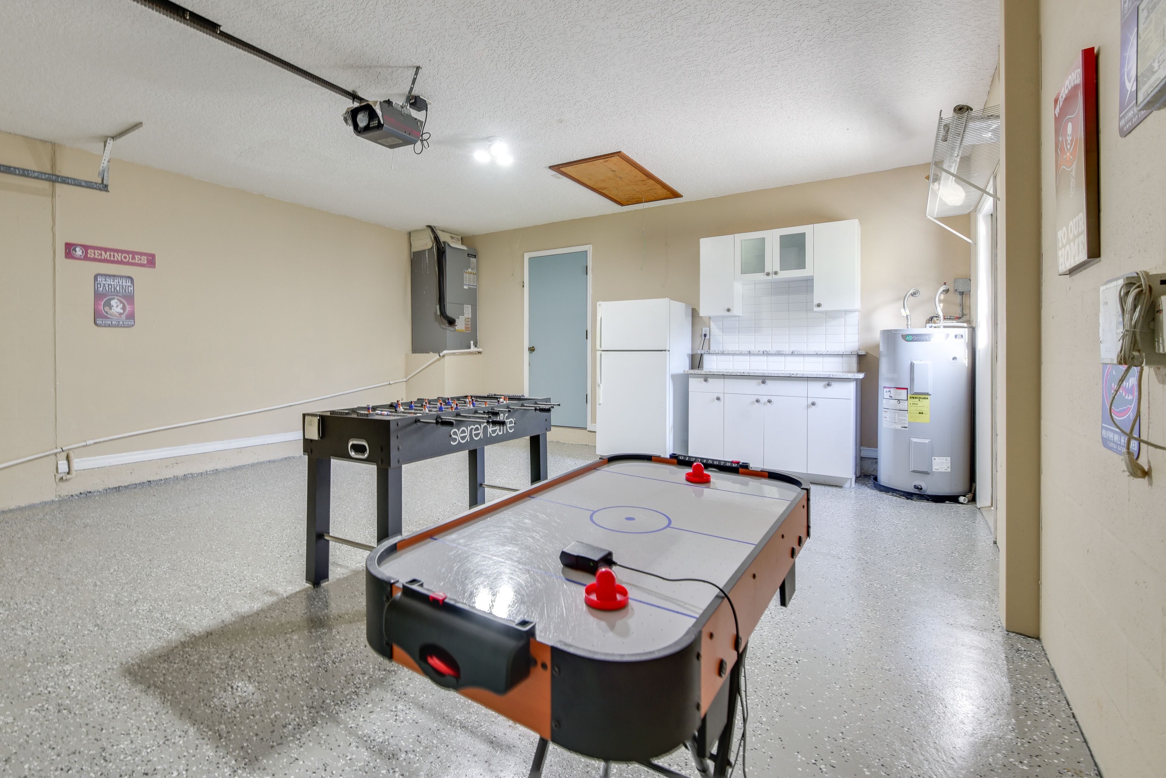 Garage Game Room | Air Hockey & Foosball Tables
