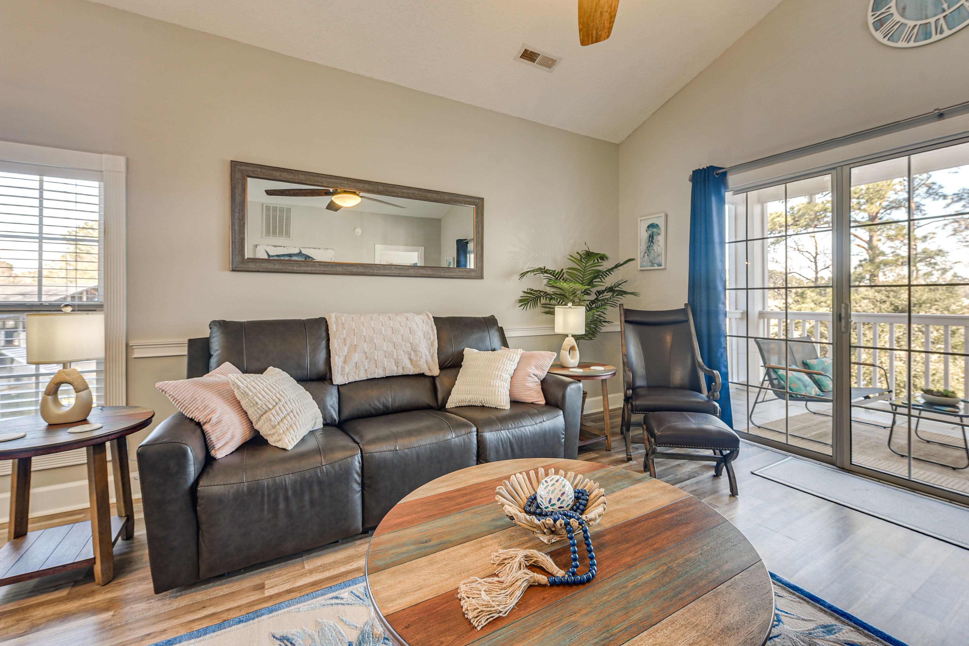 Little River Vacation Rental | 2BR | 2BA | 1,000 Sq Ft | Stairs to Enter