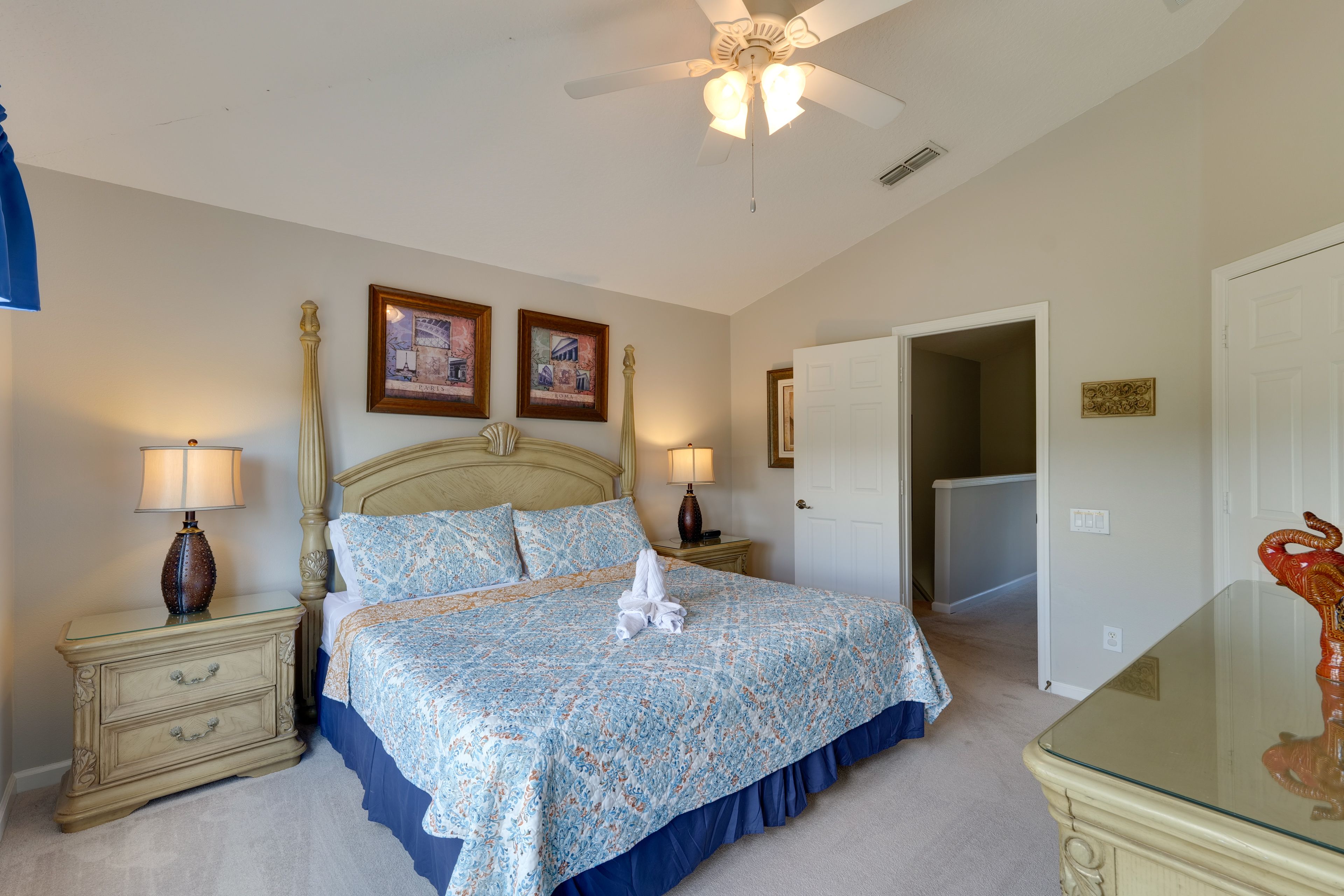 Bedroom 1 | 2nd Floor | King Bed | Walk-In Closet | Linens Provided