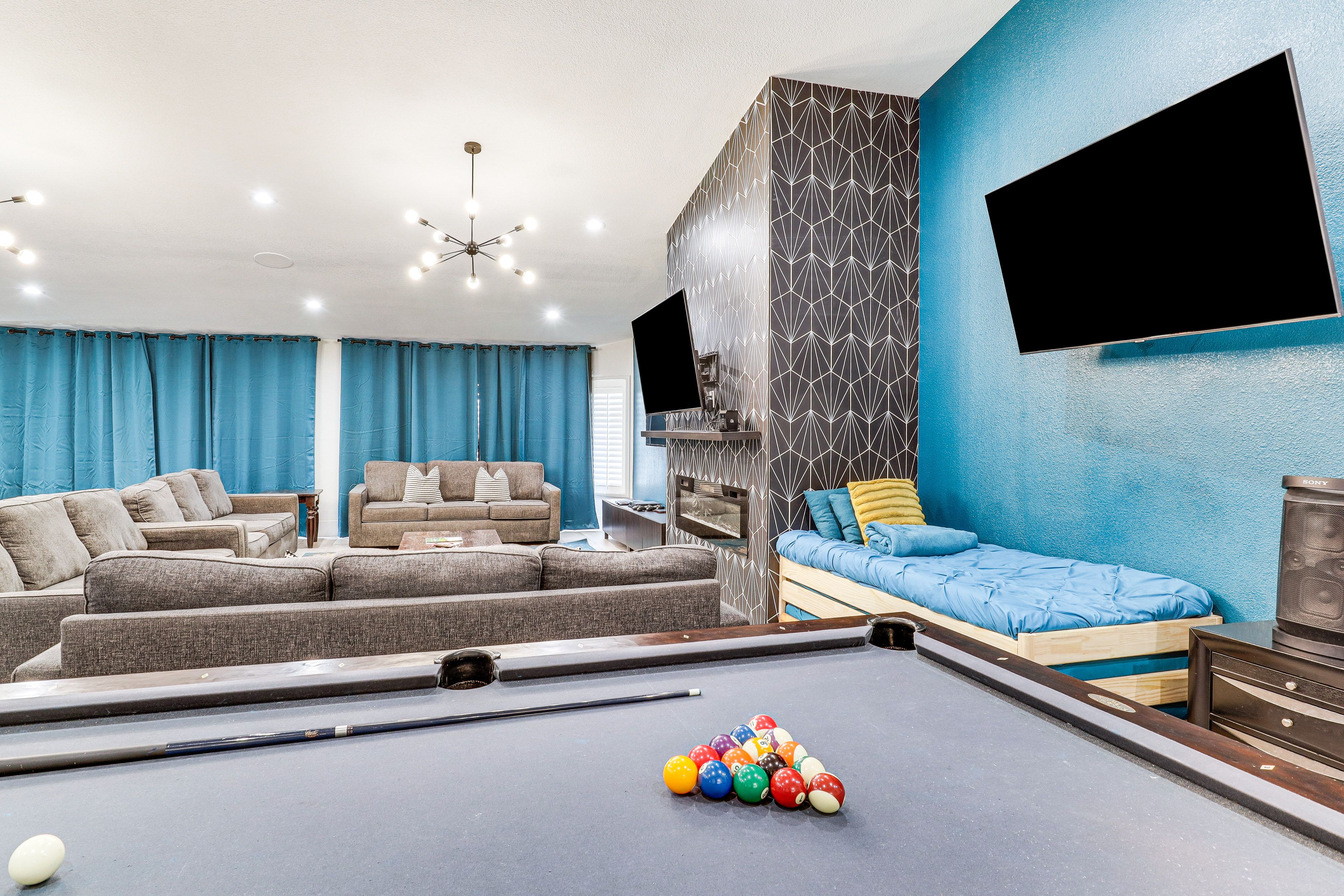 Living Room | Smart TVs | Poker Table | Shuffleboard