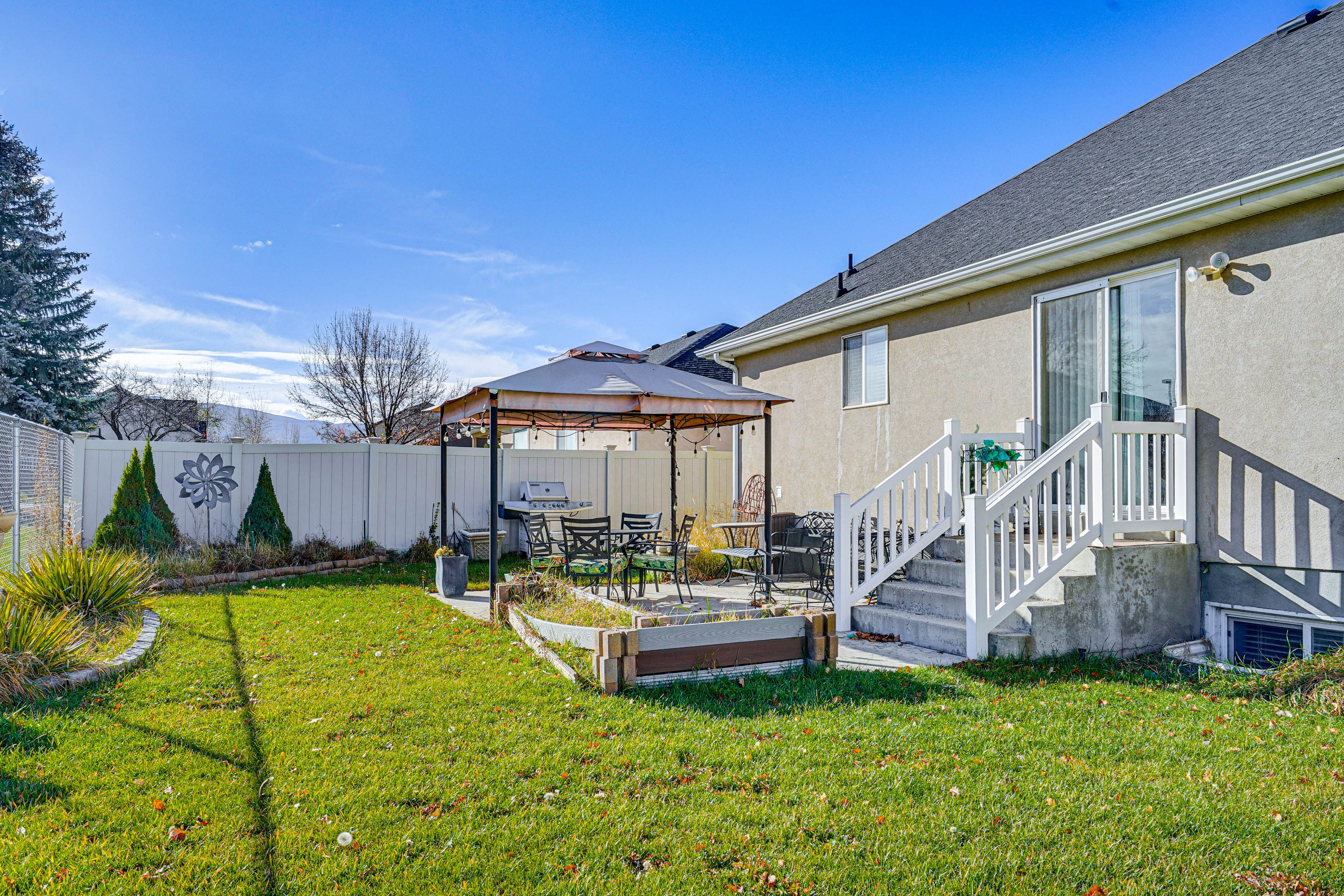 Fenced Backyard | Patio | Gazebo | Dining Space | Gas Grill