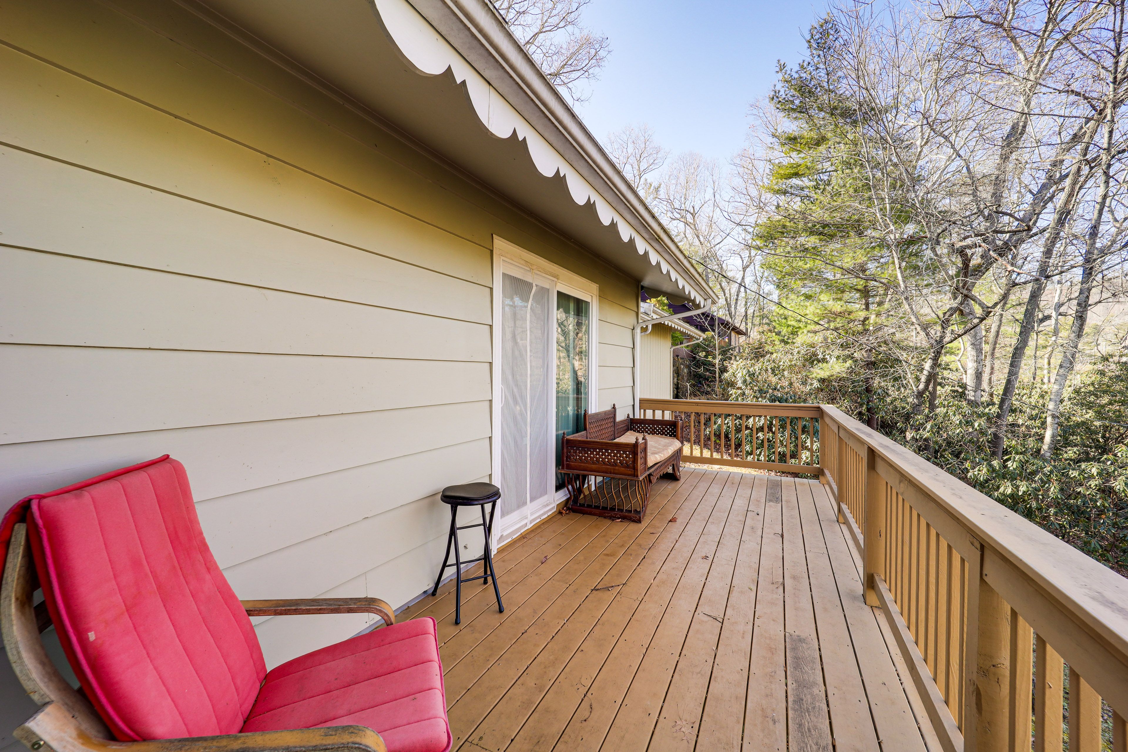 House Exterior | Deck w/ Seating | Mountain View