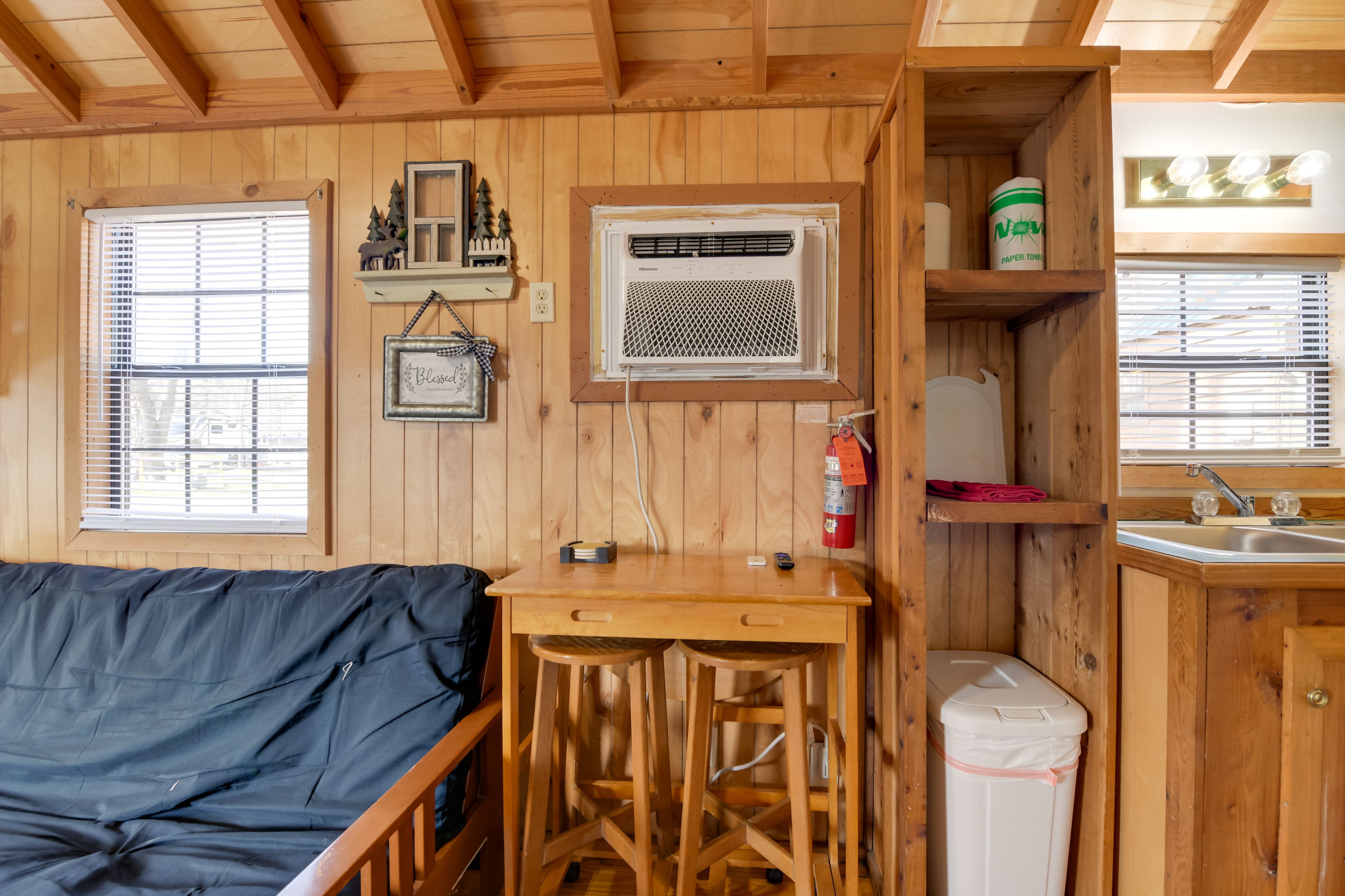 Studio | Dining Area | Dishware & Flatware | Central Heat | Window A/C Unit