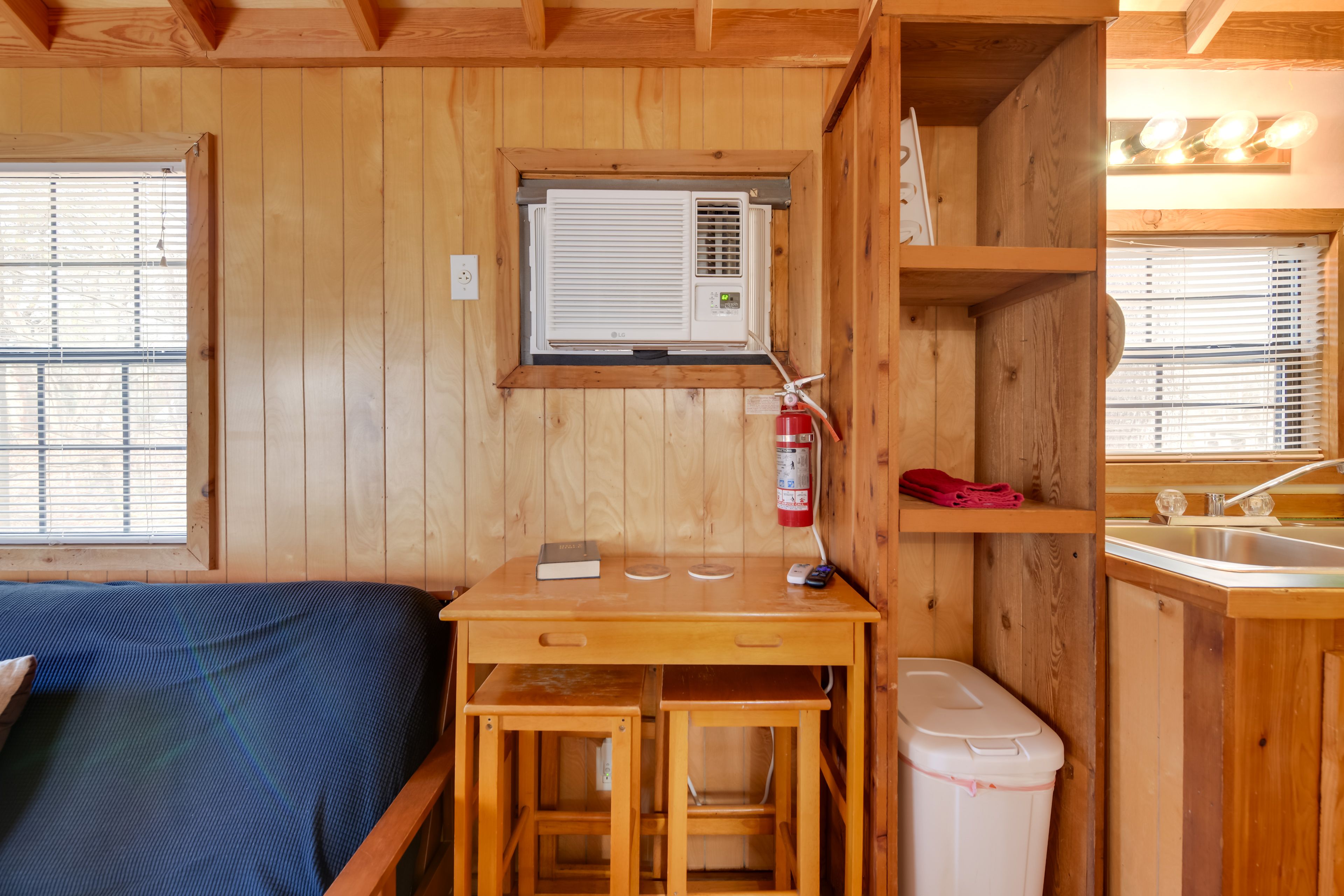 Studio | Dining Area | Dishware & Flatware | Central Heat | Window A/C Unit