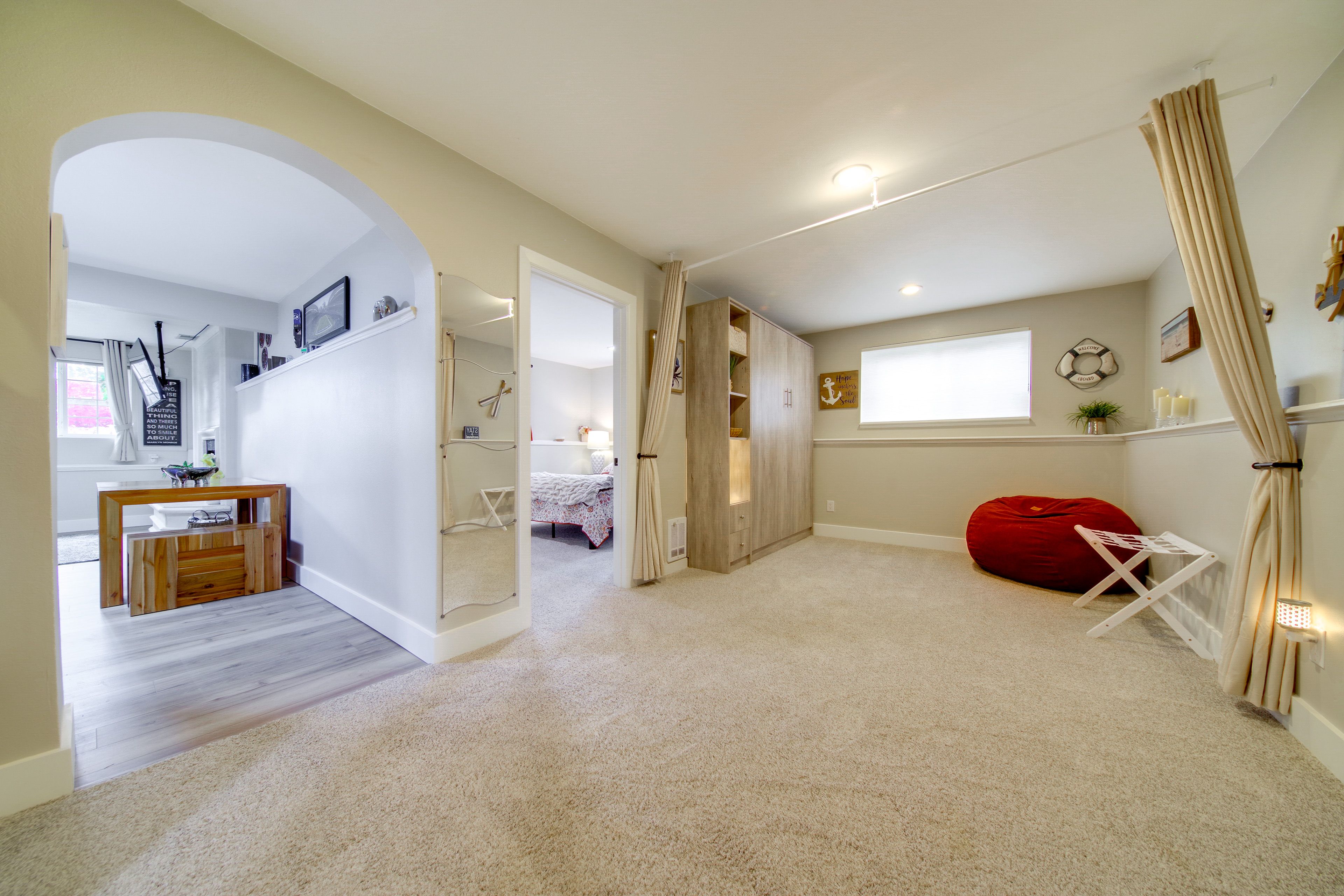 Bonus Room | Queen Murphy Bed | Full Convertible Bean Bag