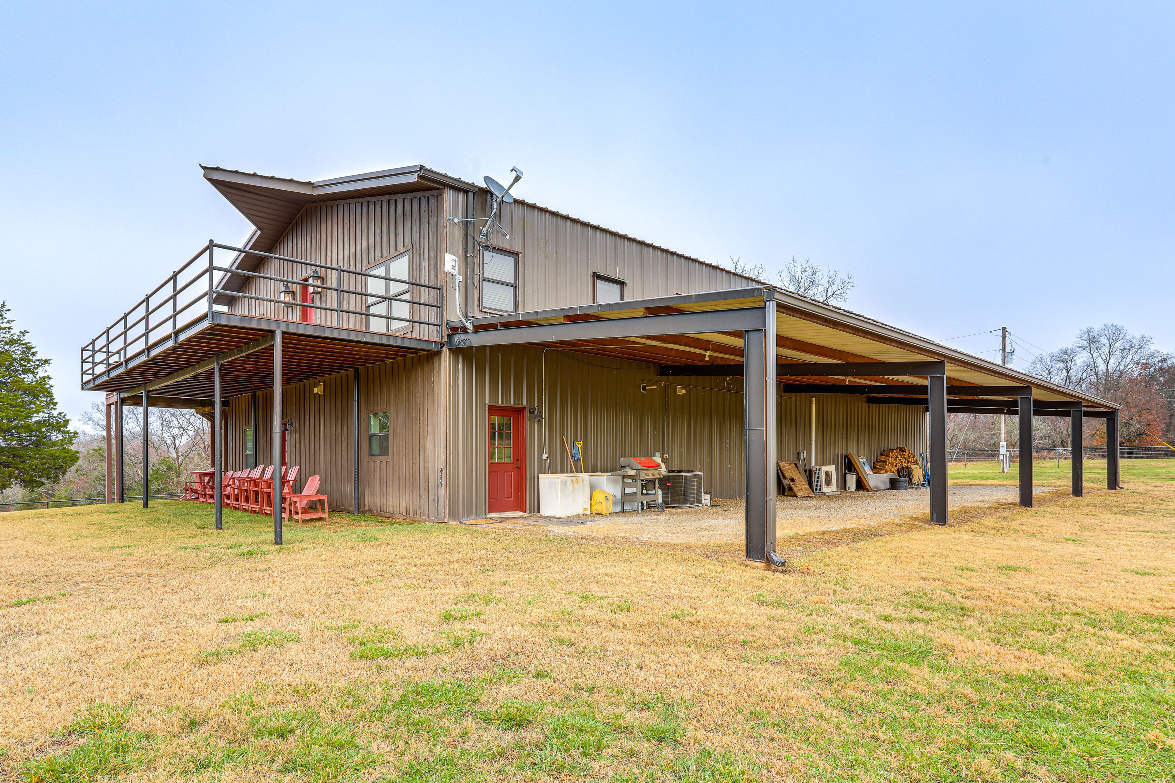 Cabin Exterior | Gas Grill | Cornhole | Fire Pit