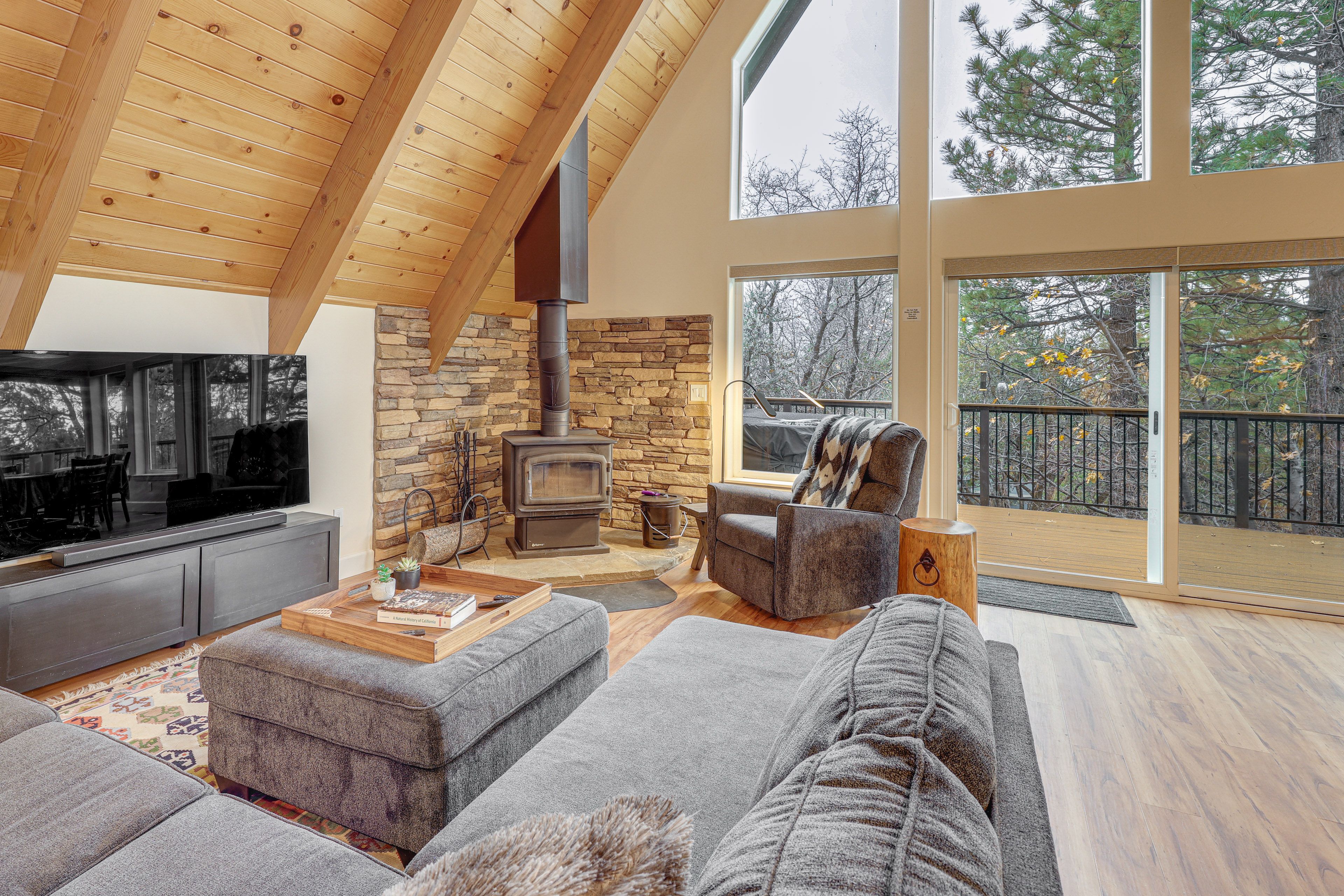 Living Room | Main Level | Free WiFi | Central Heat & A/C | Wood-Stove Fireplace