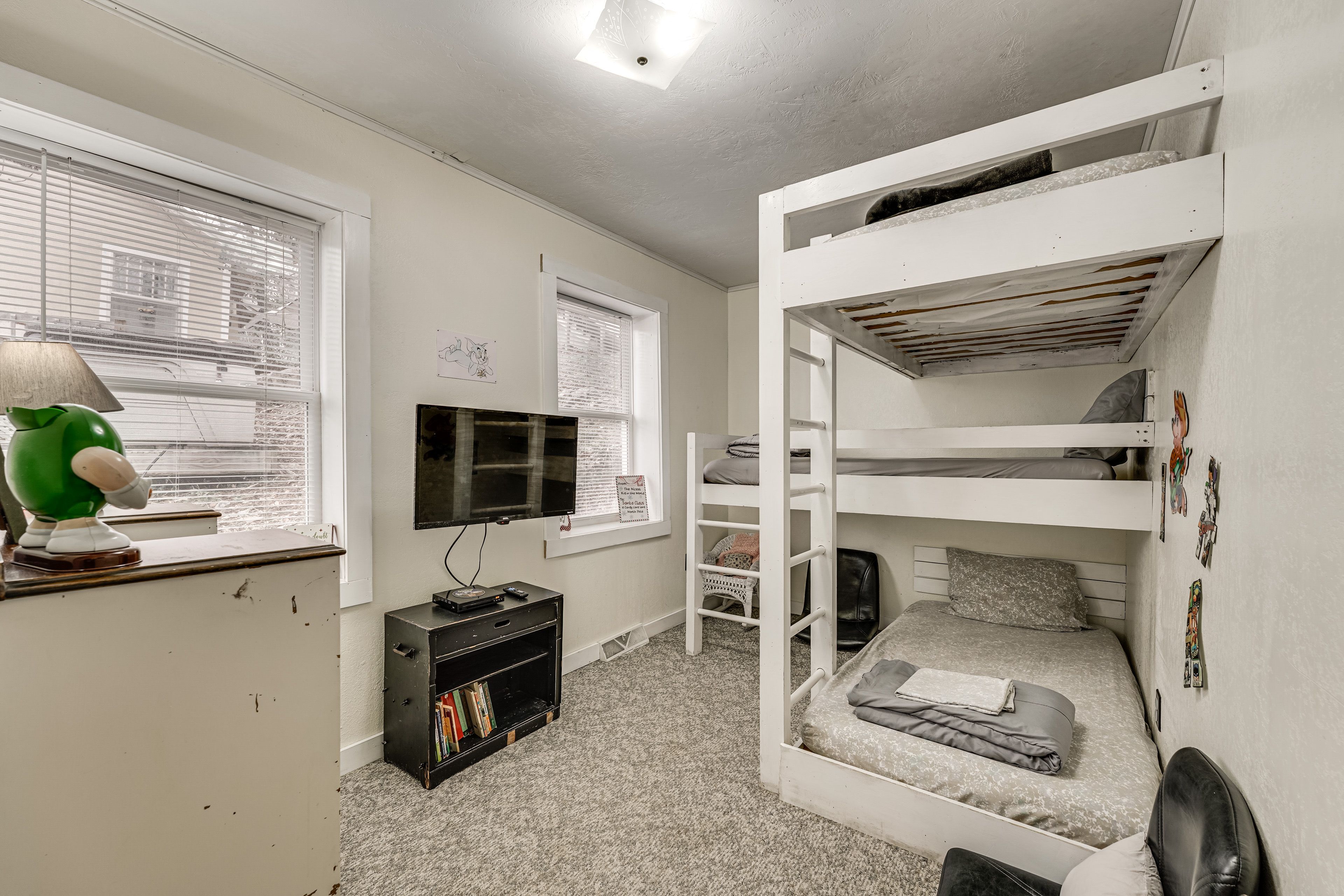 Bedroom 2 | Triple Twin Bunk Bed | Flat-Screen TV | Main Level