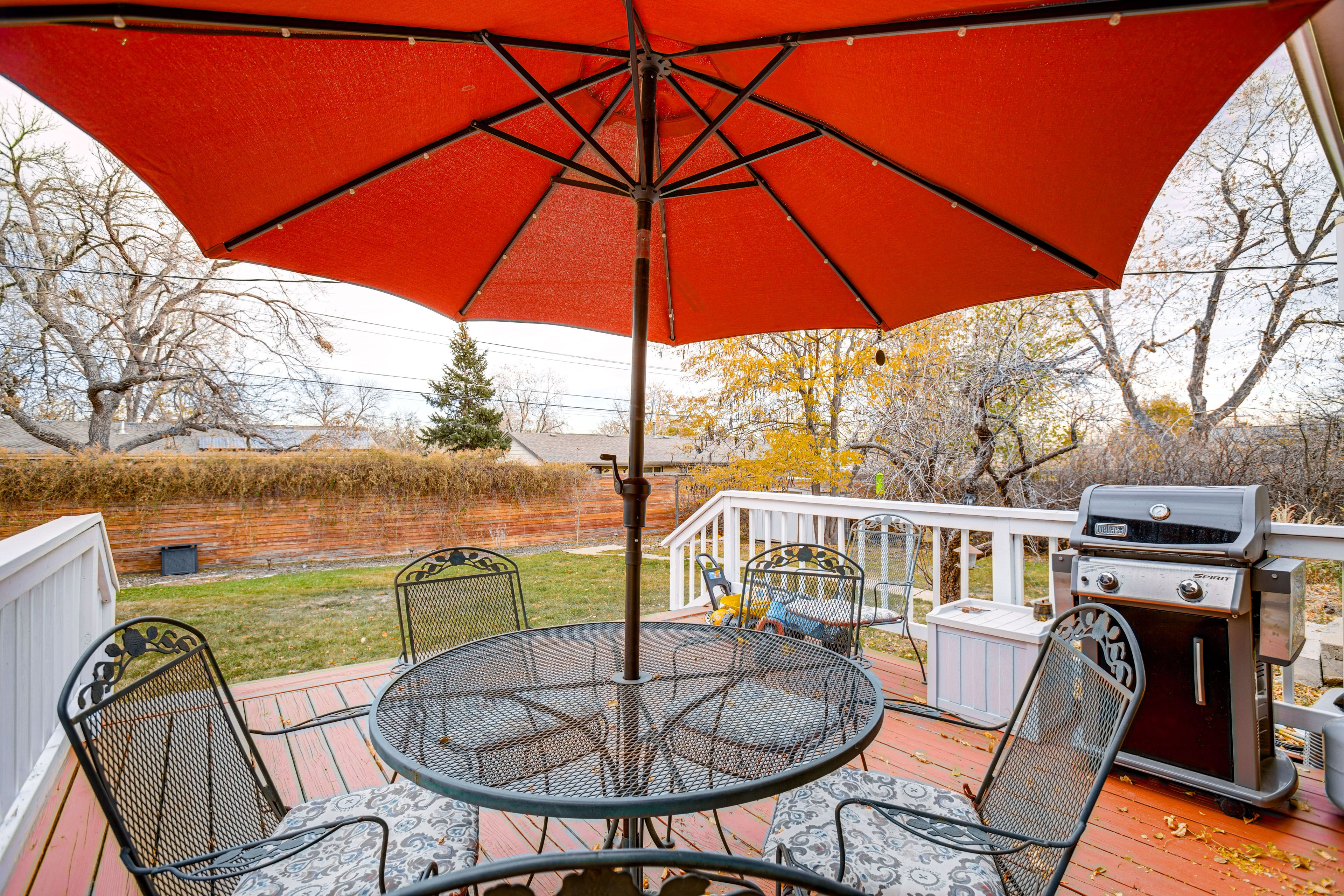 Furnished Deck | Gas Grill | Fully Fenced Backyard