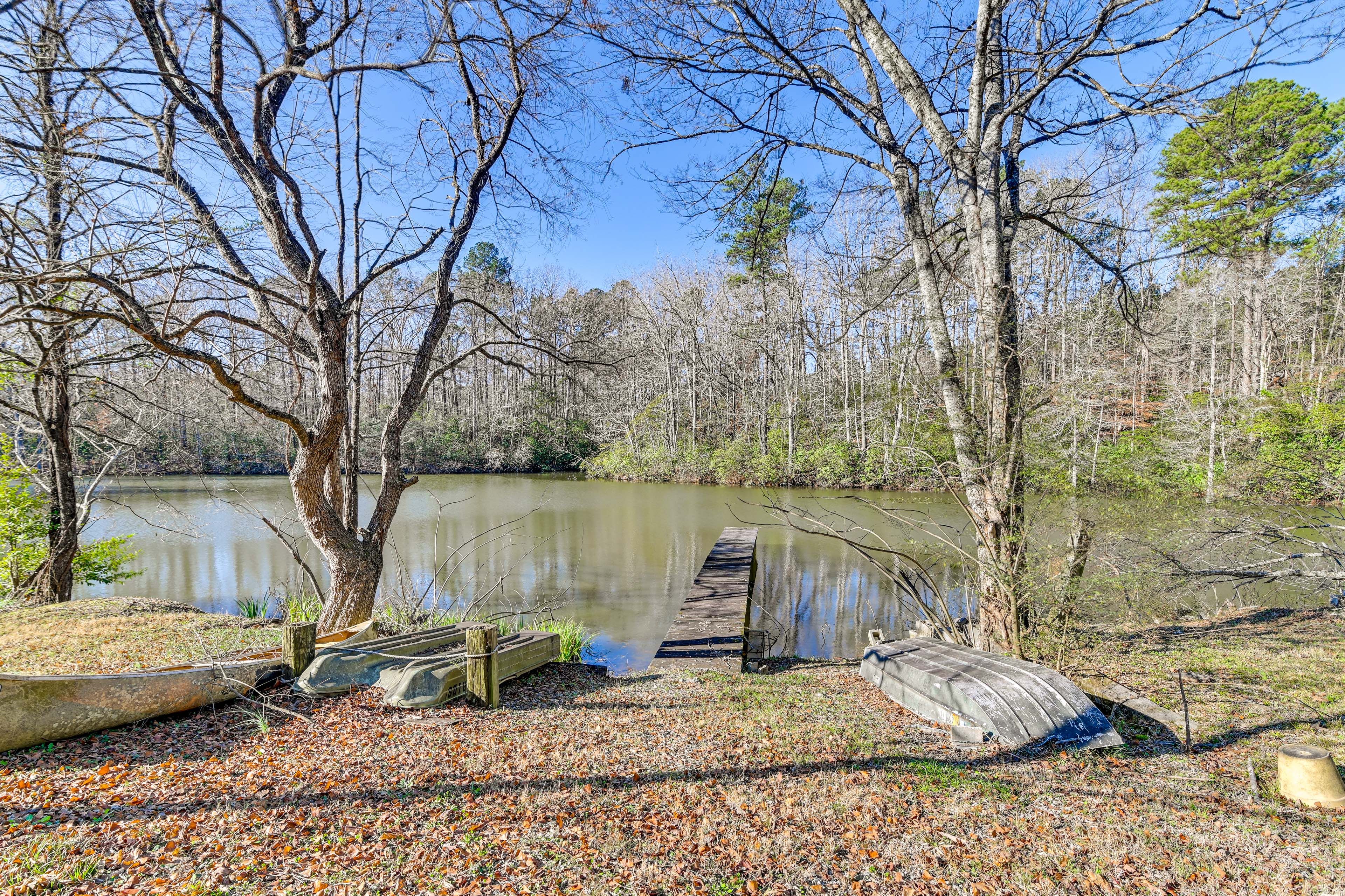 On-Site Pond | Small Dock | Watercrafts | 2-Story Home