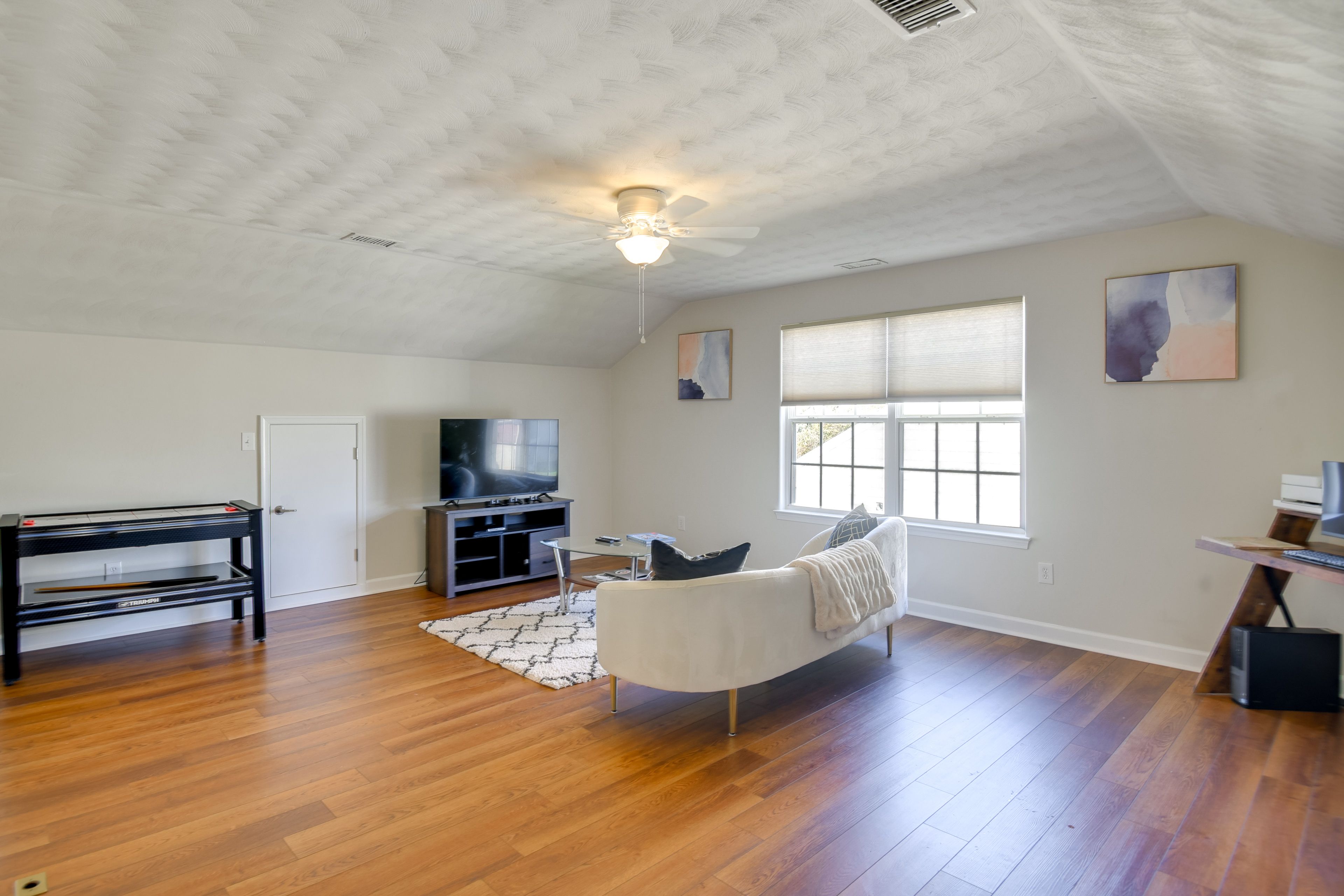 Loft | Desk w/ Monitor | Reversible Air Hockey/Pool Table | Board Games | Books