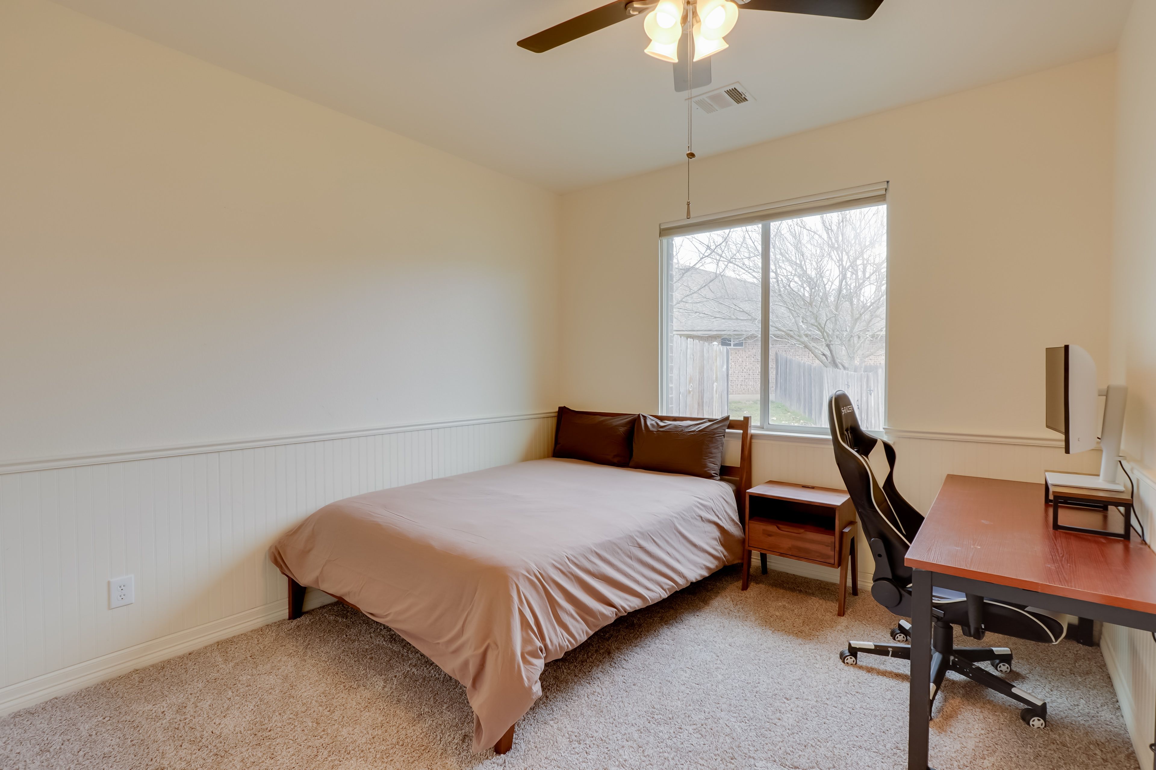 Bedroom 2 | Queen Bed | Desk w/ Monitor | 1st Floor