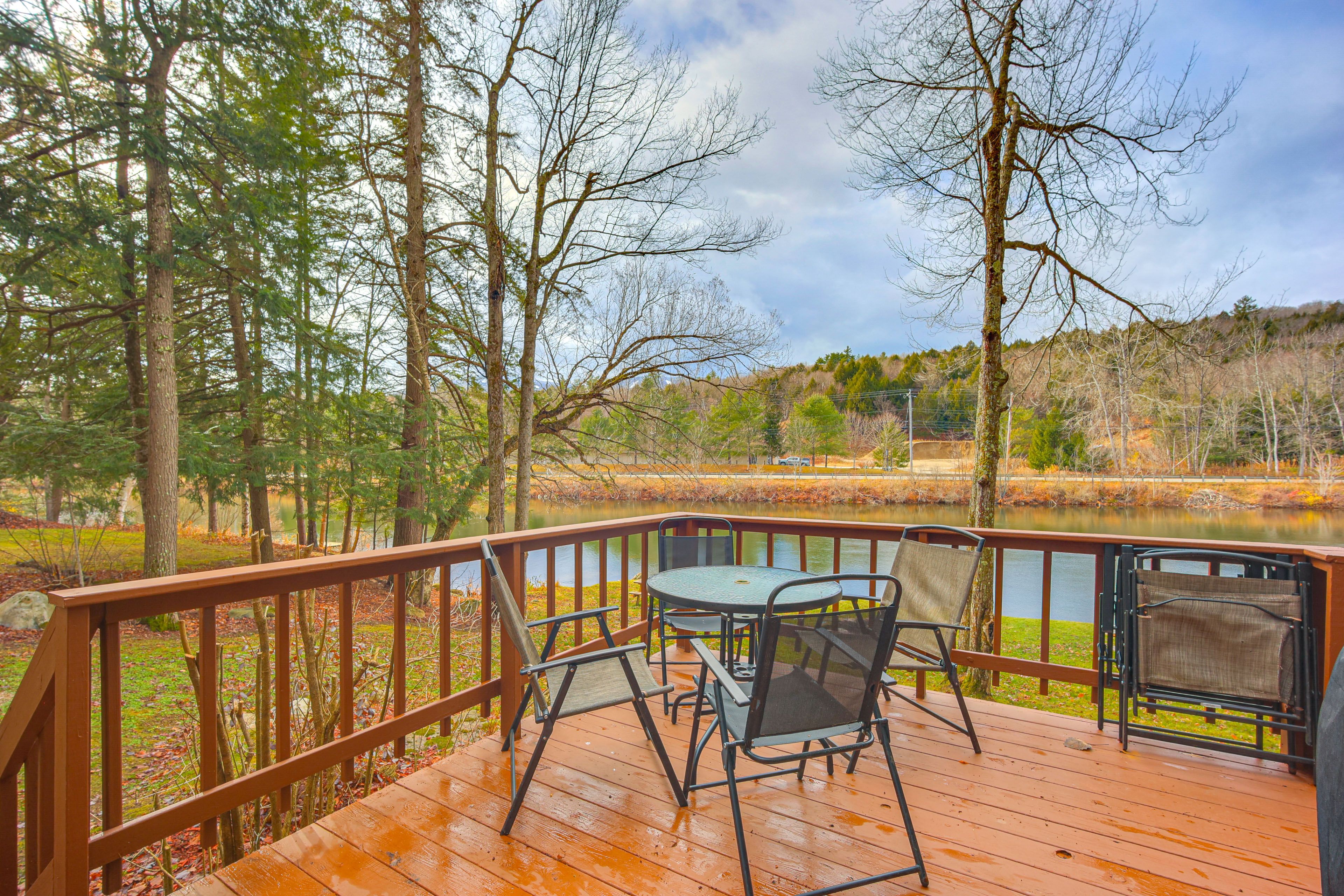 Deck | Gas Grill | Dining Space | Lake & Mountain Views