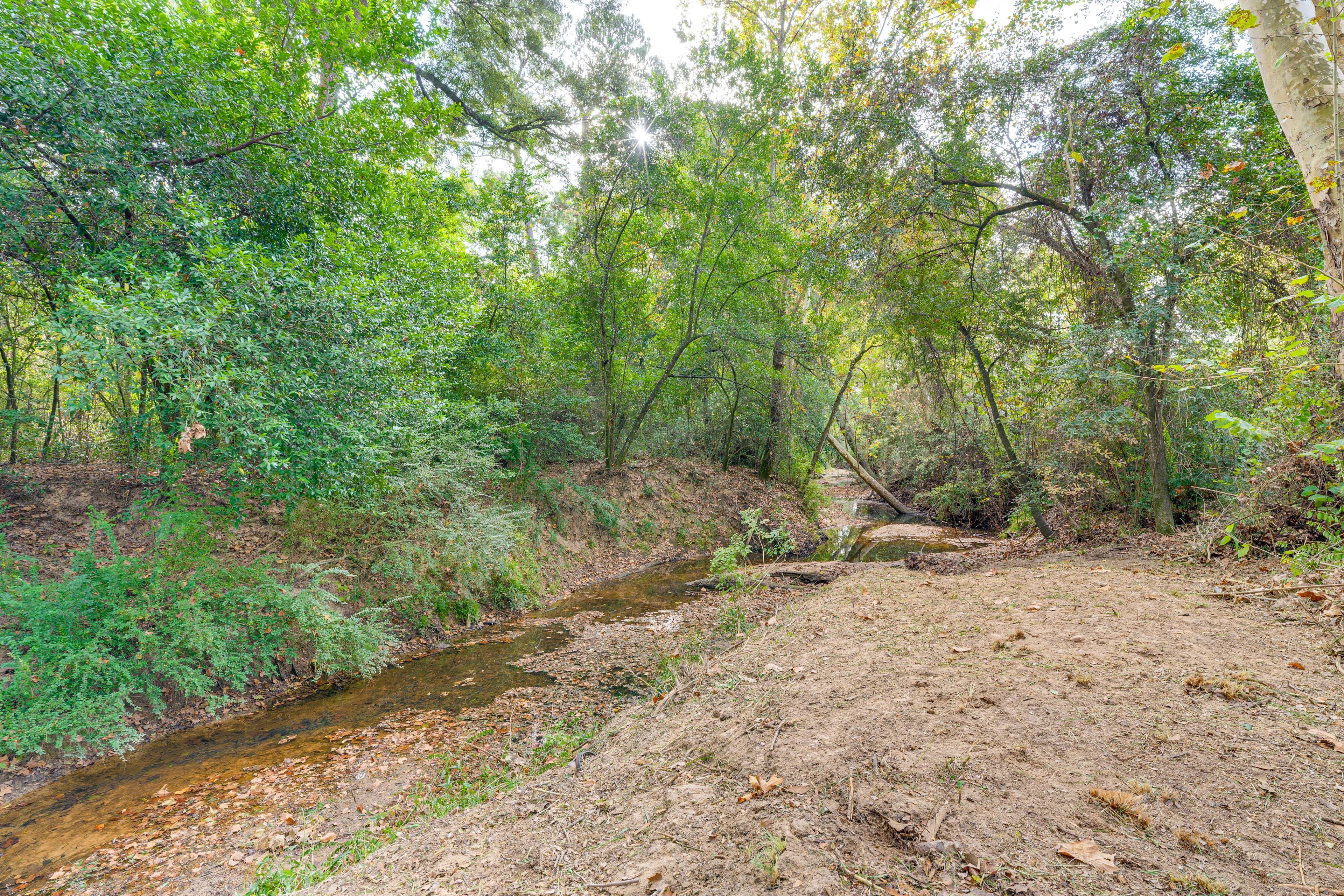 On-Site Creek | 5 Mi to the Kleb Woods Nature Preserve
