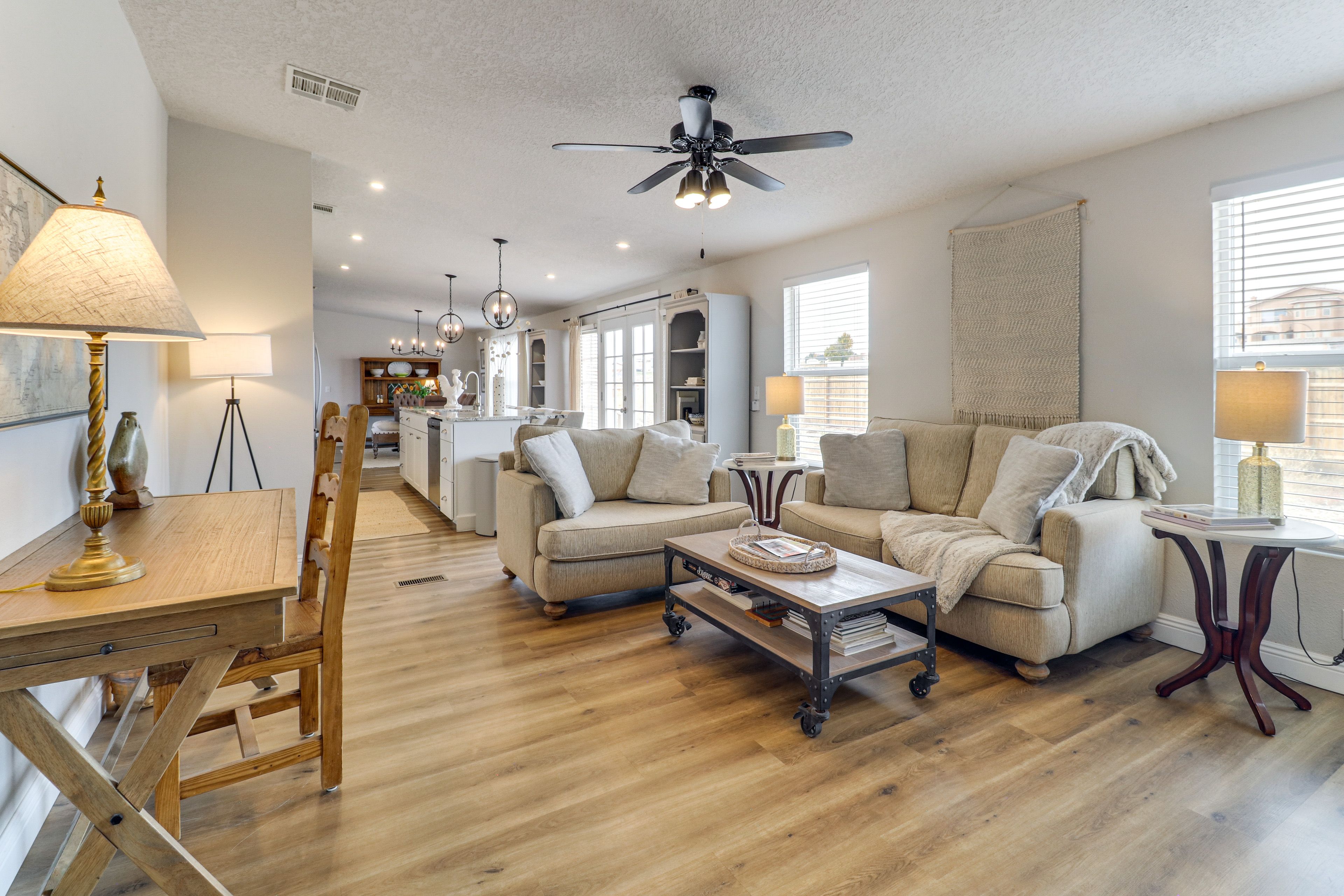 Living Area | Pellet Stove | Books | Workspace