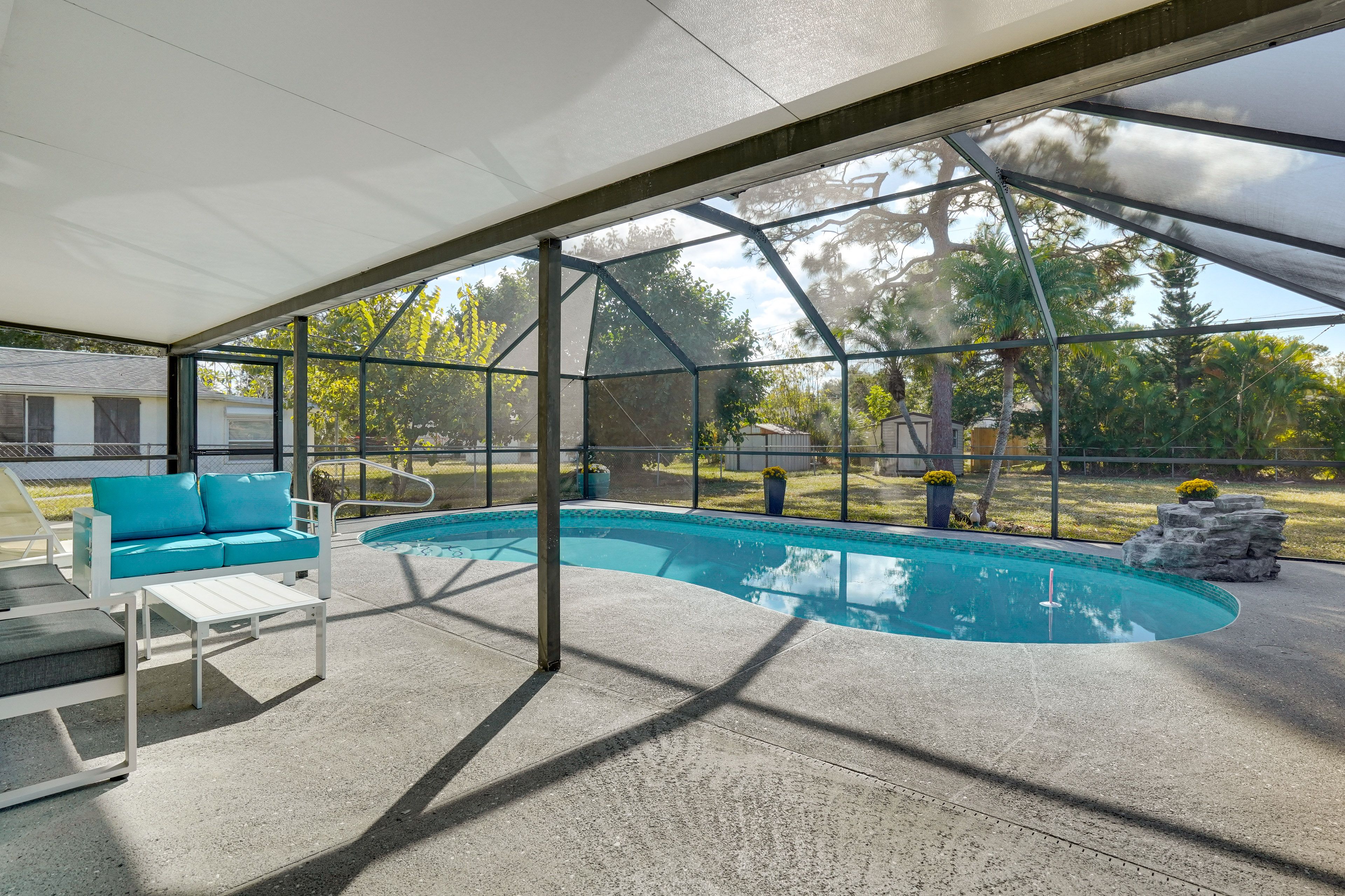 Covered Patio | Screened-In Pool