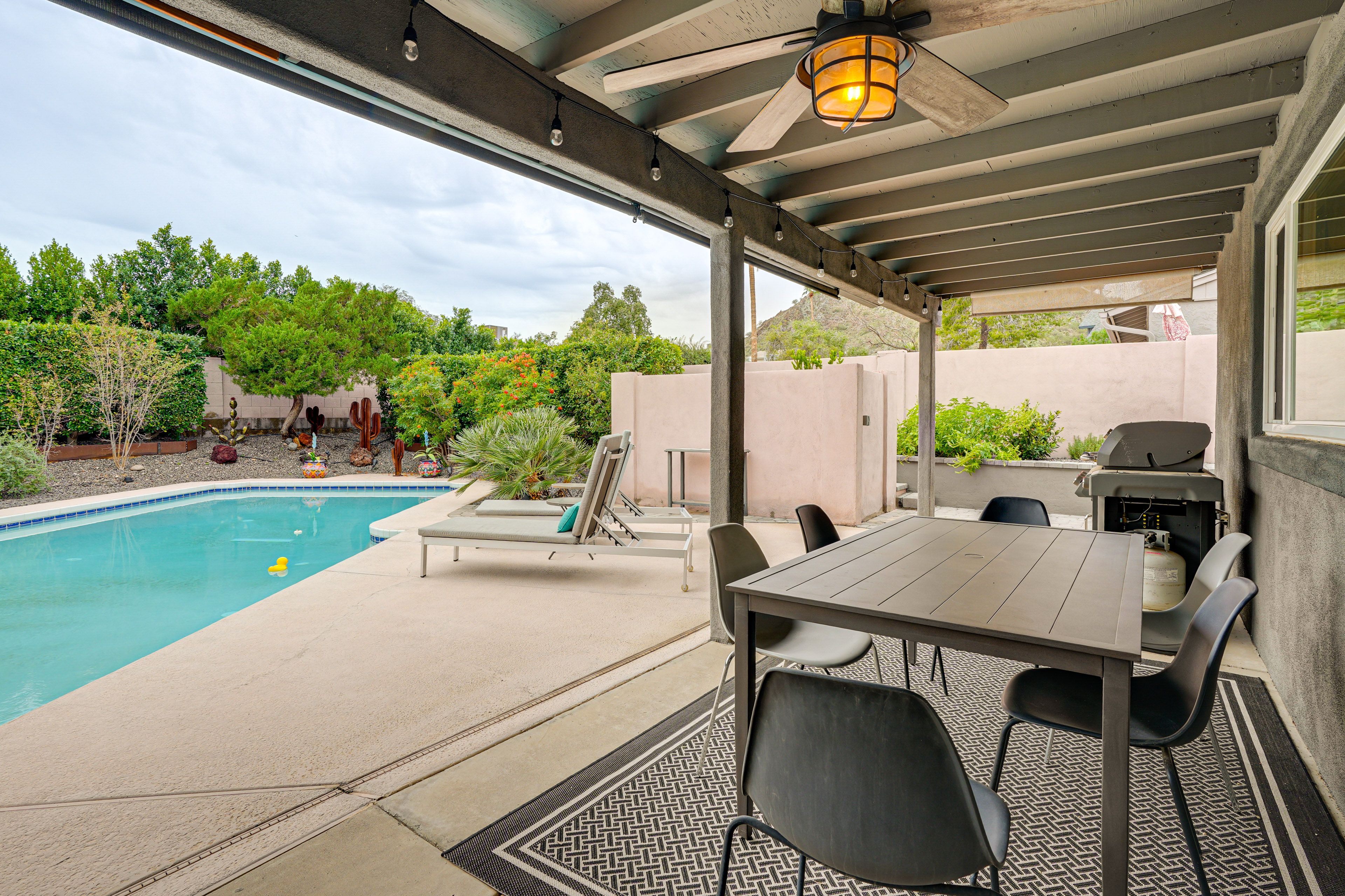 Covered Back Patio | Gas Grill