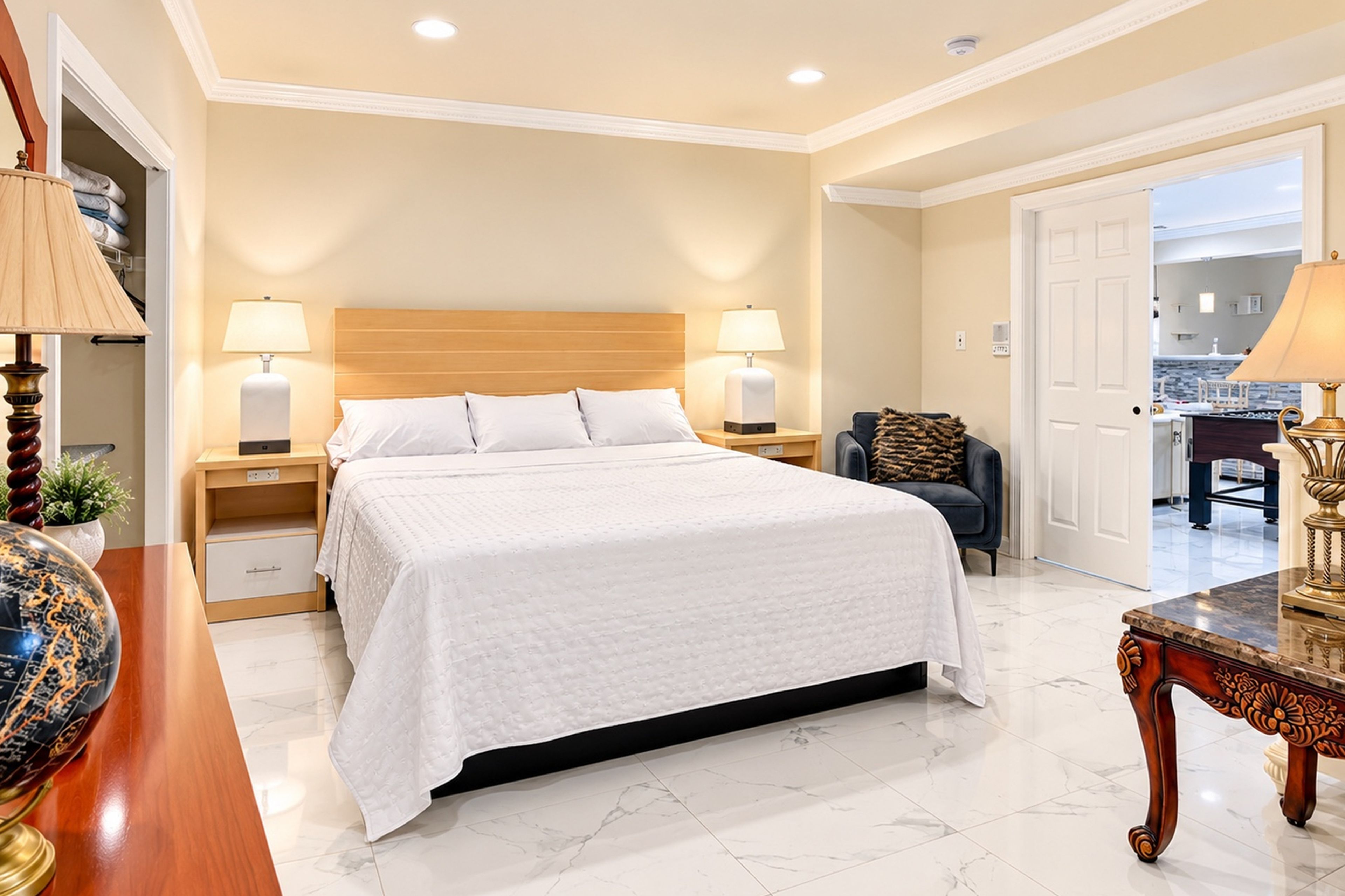 Bedroom 1 | 2 Queen Beds | Crib