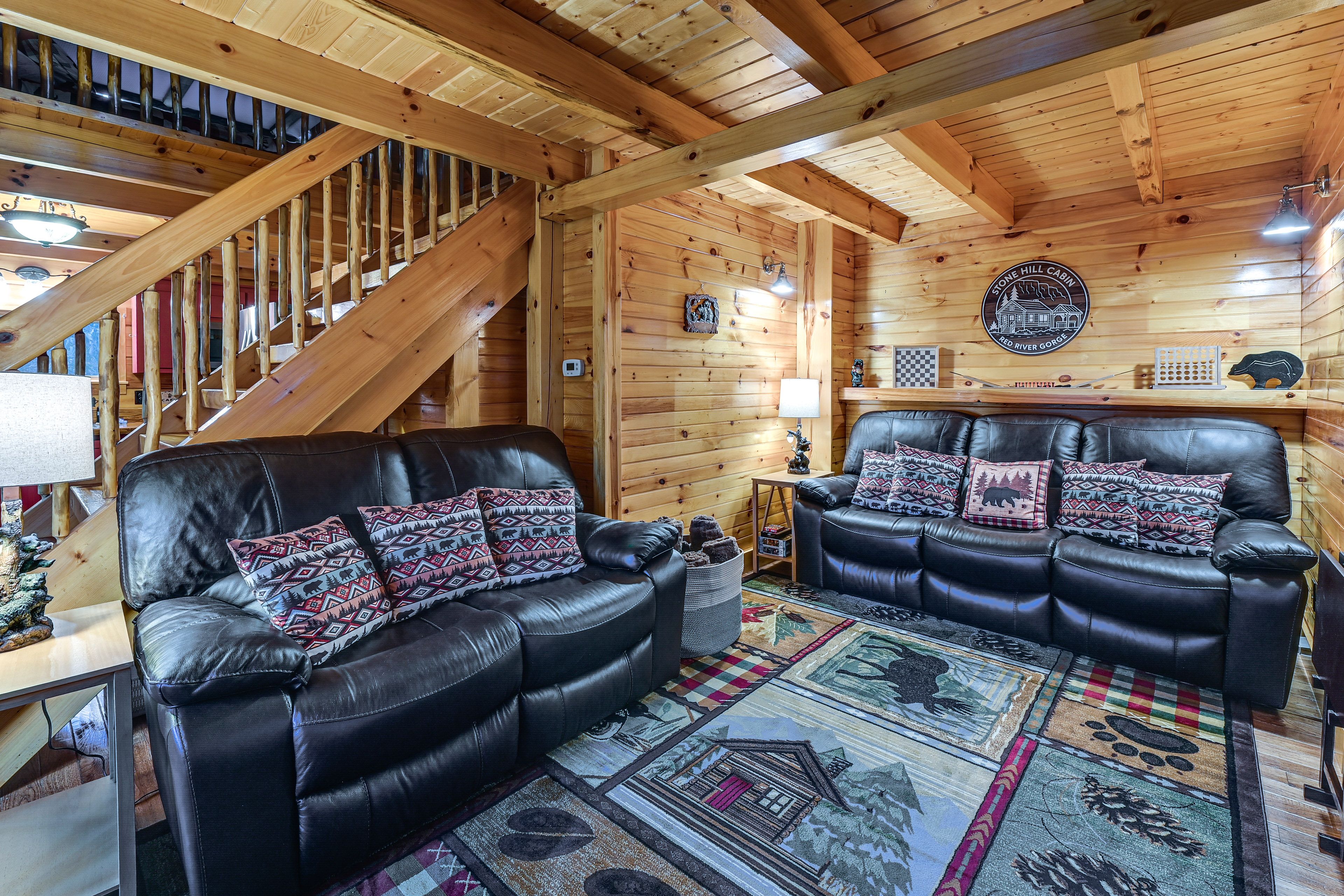 Living Room | Smart TV | Electric Fireplace | 1st Floor