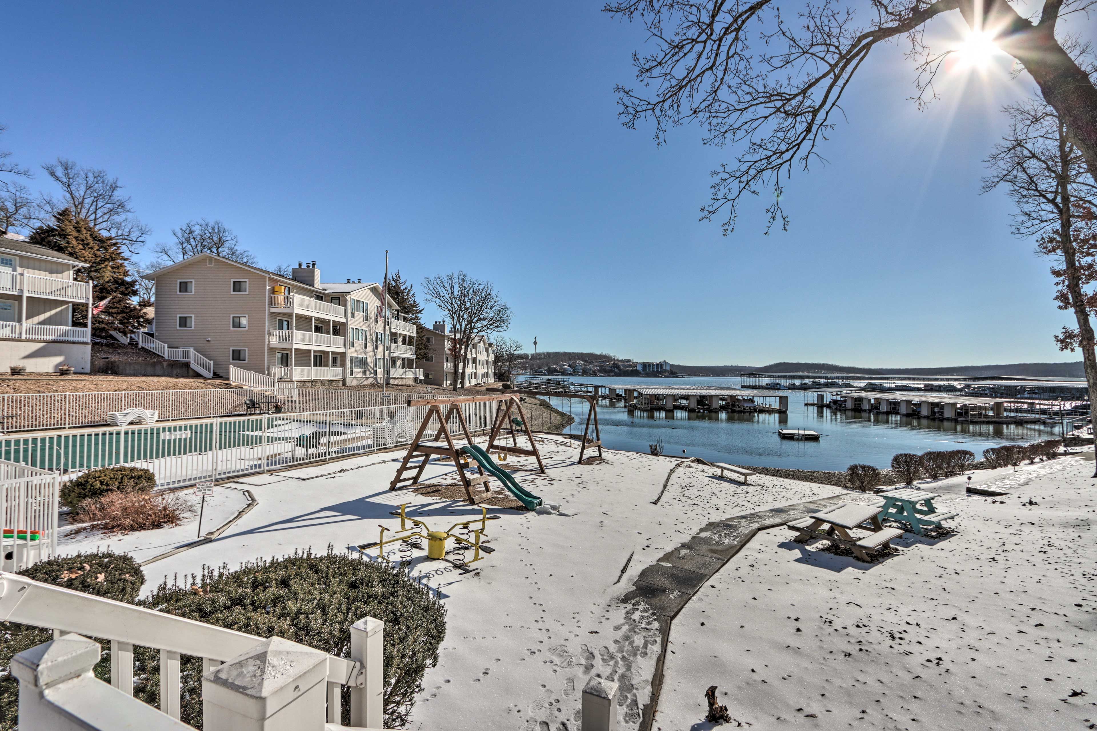 Kapilana Resort Amenities | Community Playground | Seasonal Pool | Docks