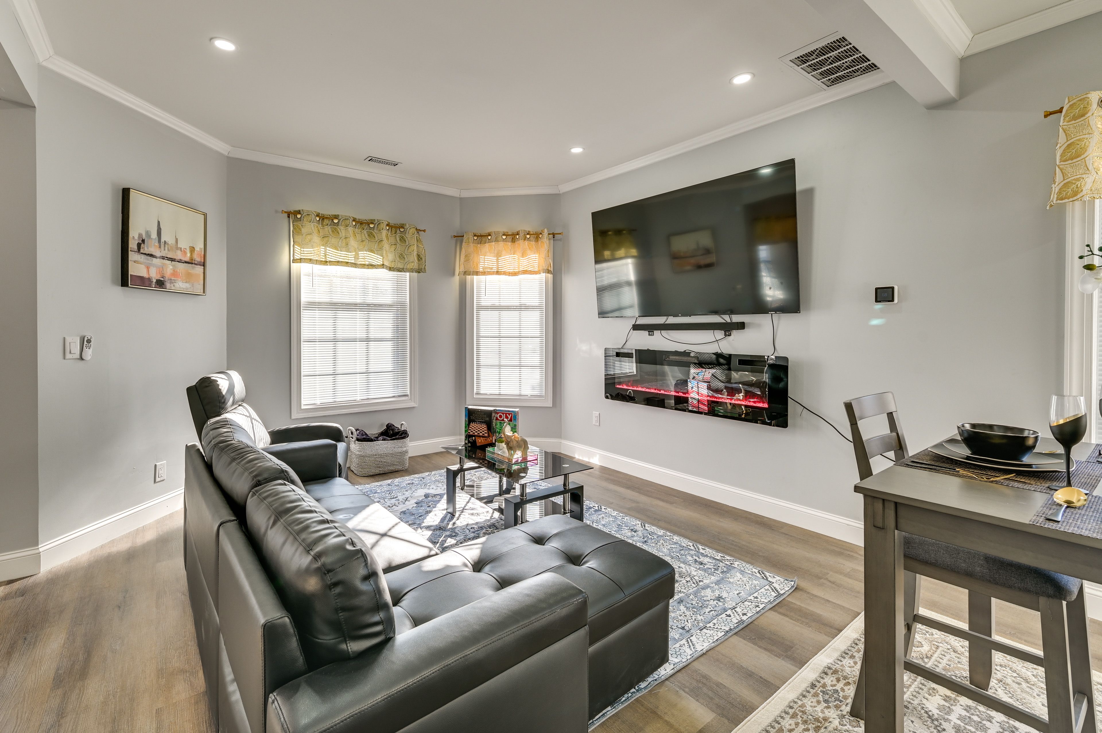 Living Room | Queen Sleeper Sofa | Smart TV | Electric Fireplace | Board Games