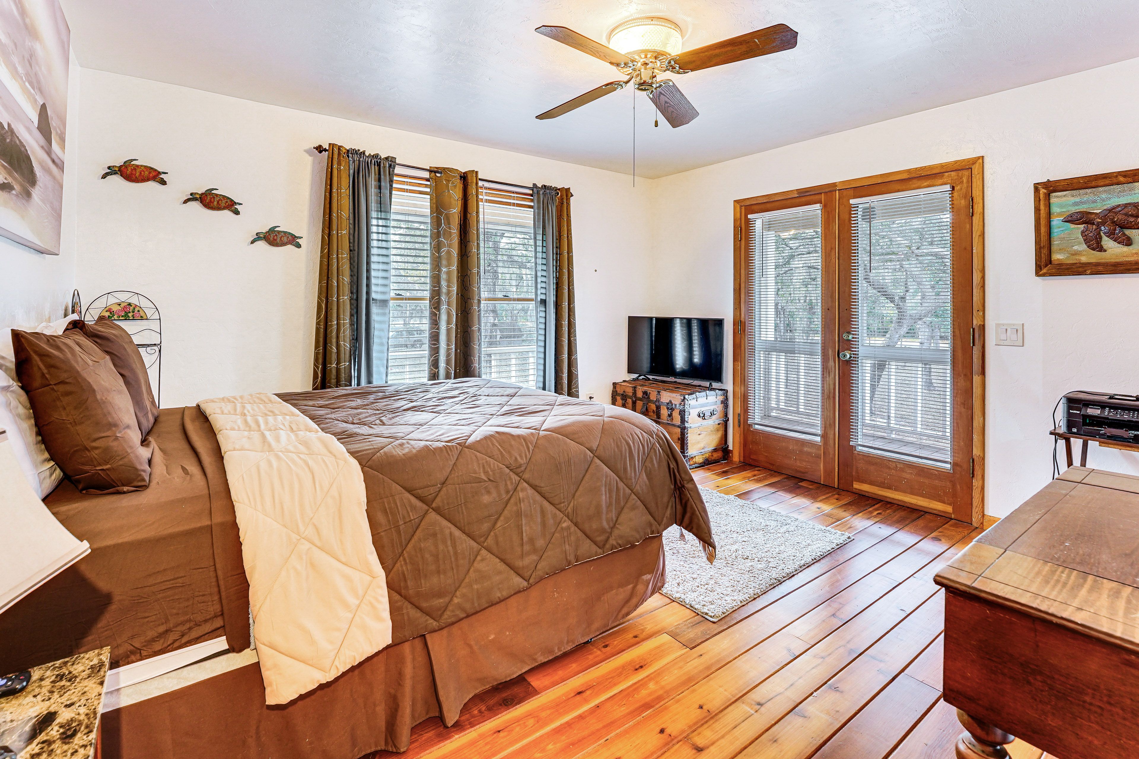 Bedroom 2 | Queen Bed | Porch Access | Main Level