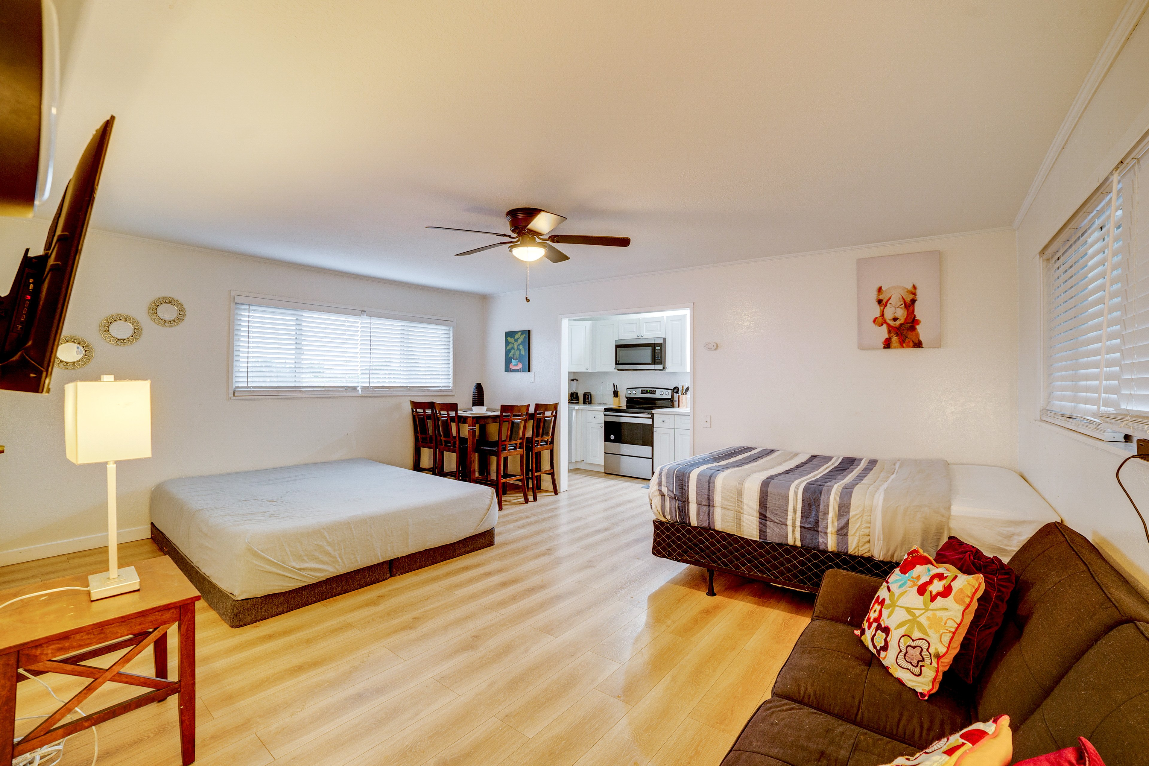 Rialto Vacation Rental | Studio | 1BA | 600 Sq Ft | 1 Step to Enter