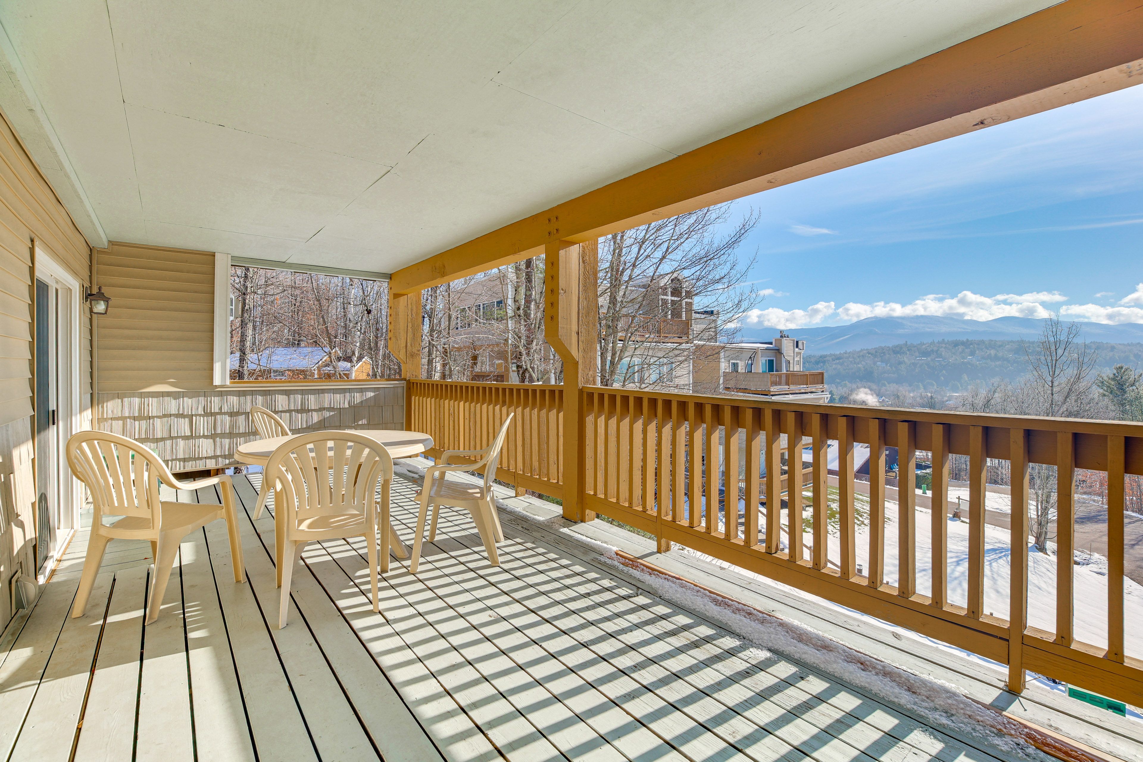 Stowe Vacation Rental | 2BR | 2BA | Stairs to Enter | 800 Sq Ft