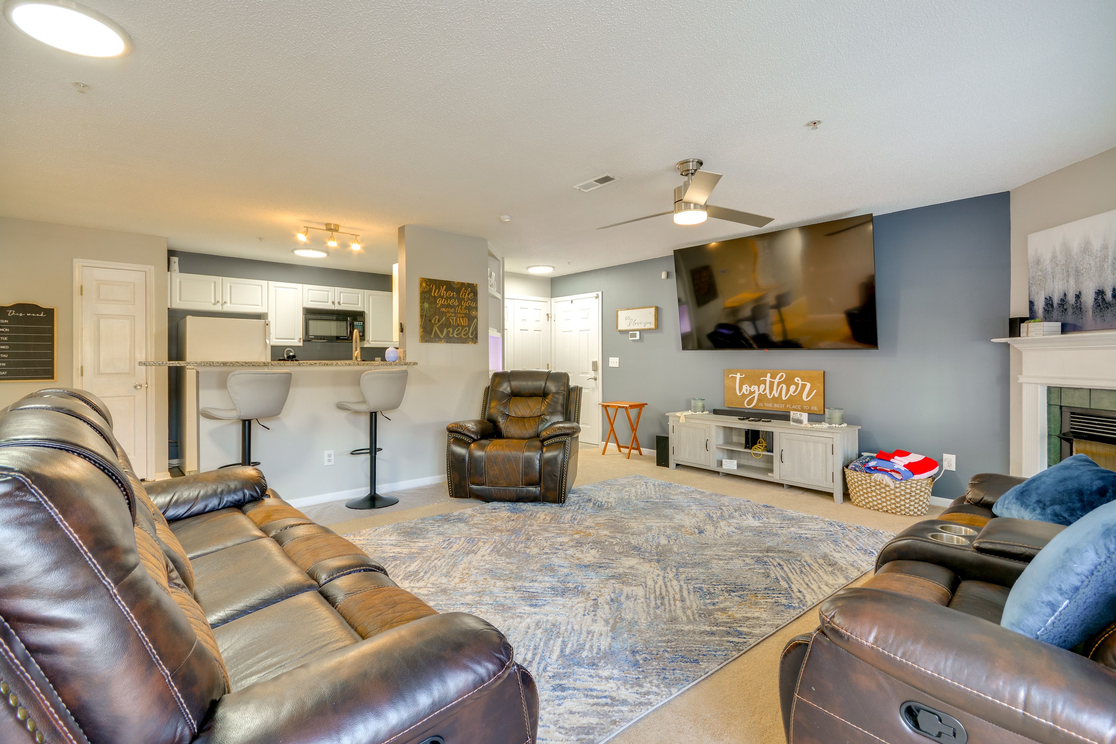 Living Room | Fireplace | Board Games | Central Heating & A/C | Free WiFi