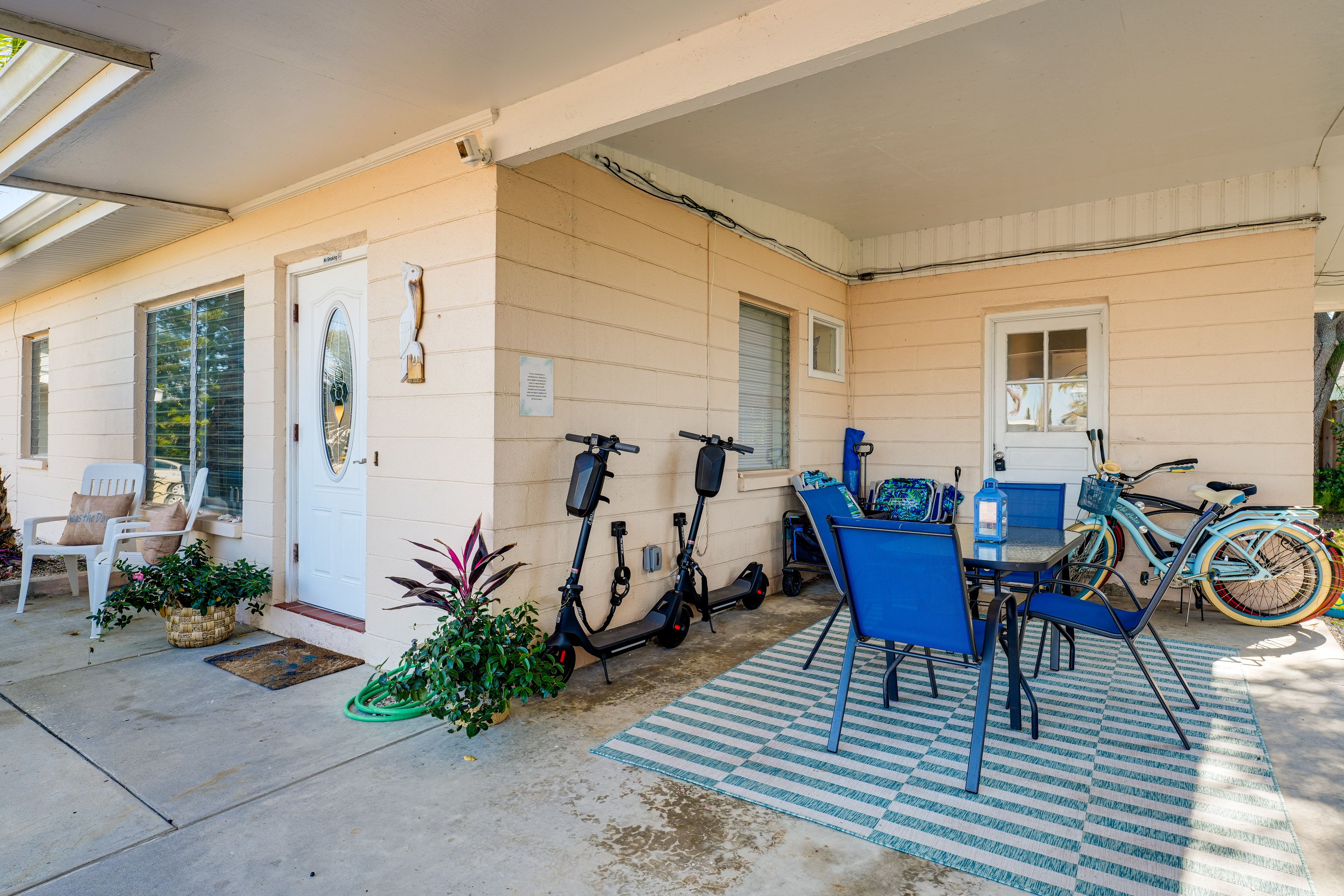 Covered Patio | Dining Set | Bicycles